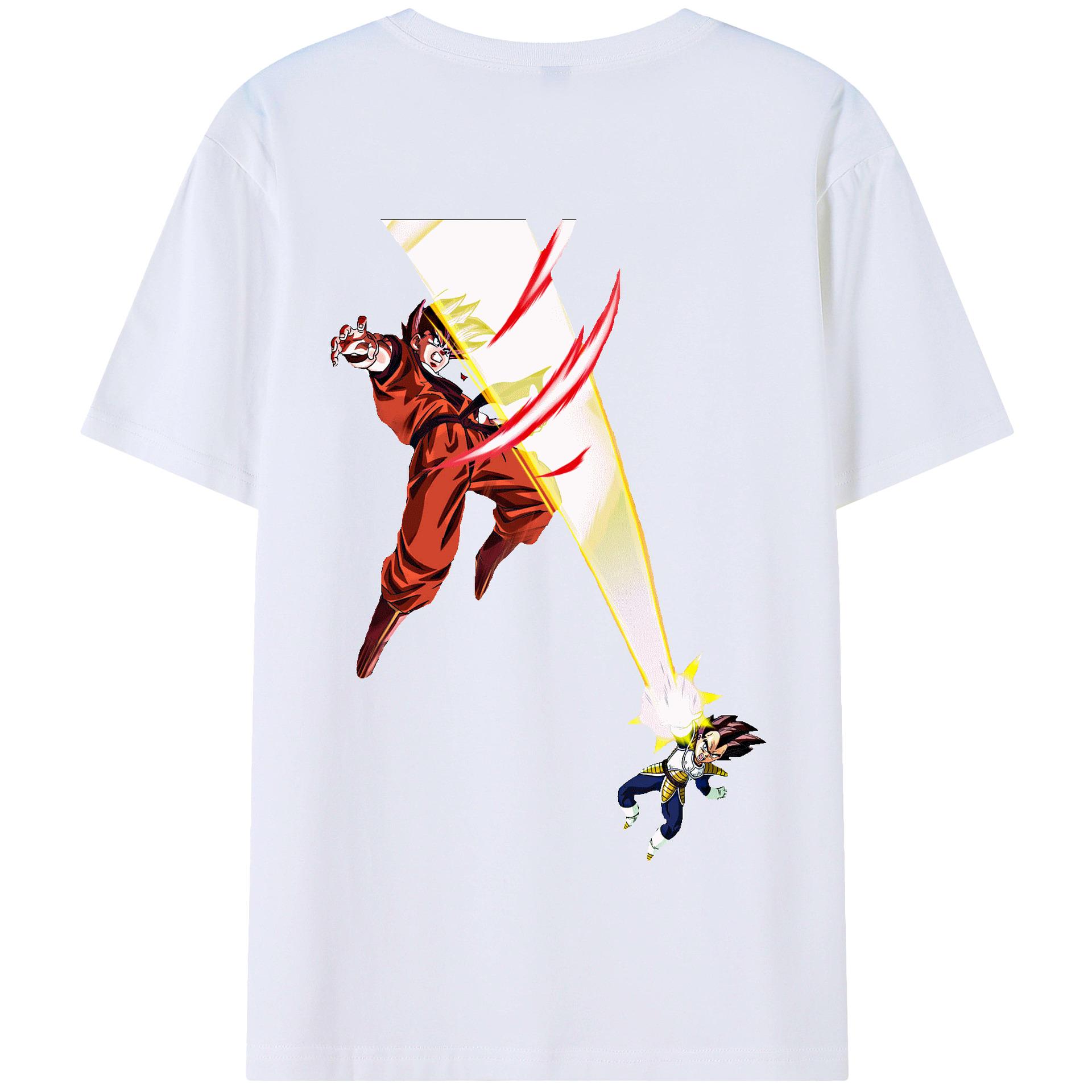 （画像用） ドラゴンボール ベジータ四世（Bejīta Yonsei）DRAGON BALL Vegeta IV 綿100％半袖Tシャツ（背面プリント）