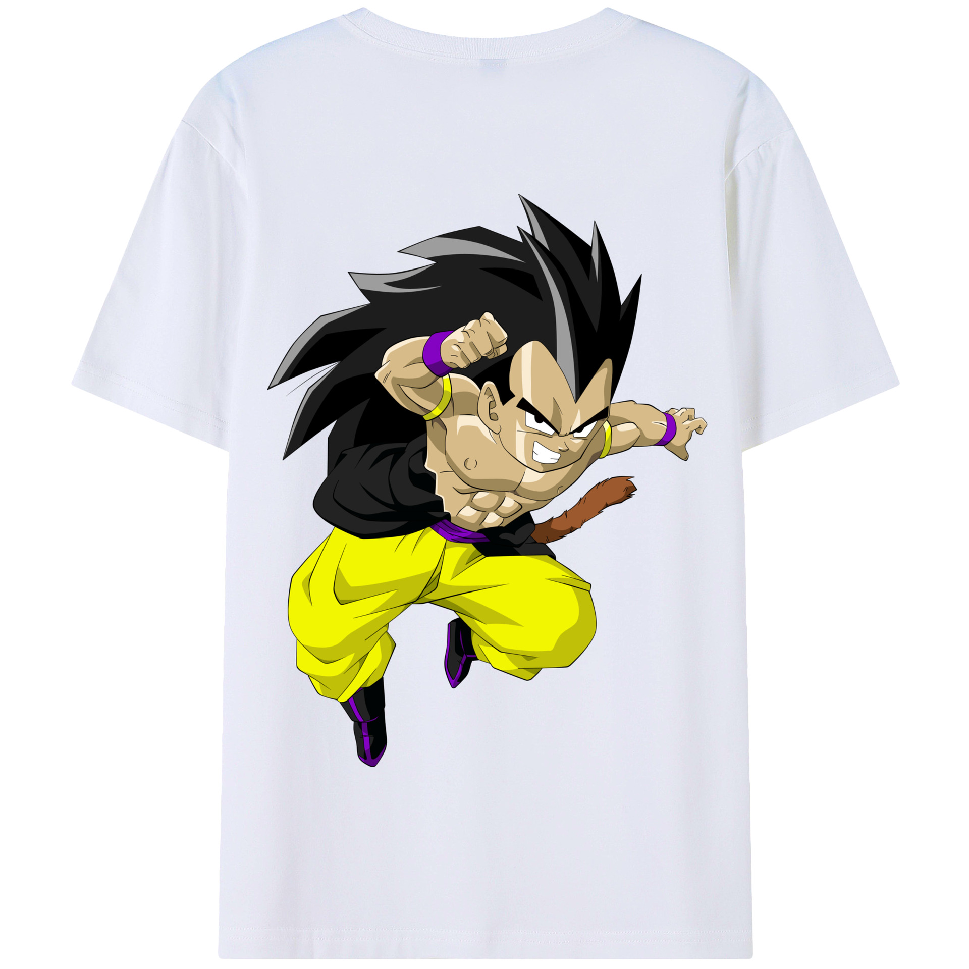 （画像用） ドラゴンボール ベジータ四世（Bejīta Yonsei）DRAGON BALL Vegeta IV 綿100％半袖Tシャツ（背面プリント）