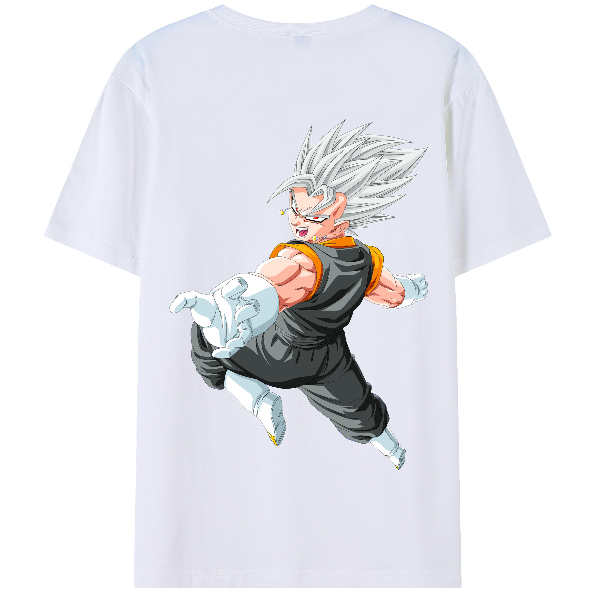 （画像用） ドラゴンボール ベジータ四世（Bejīta Yonsei）DRAGON BALL Vegeta IV 綿100％半袖Tシャツ（背面プリント）