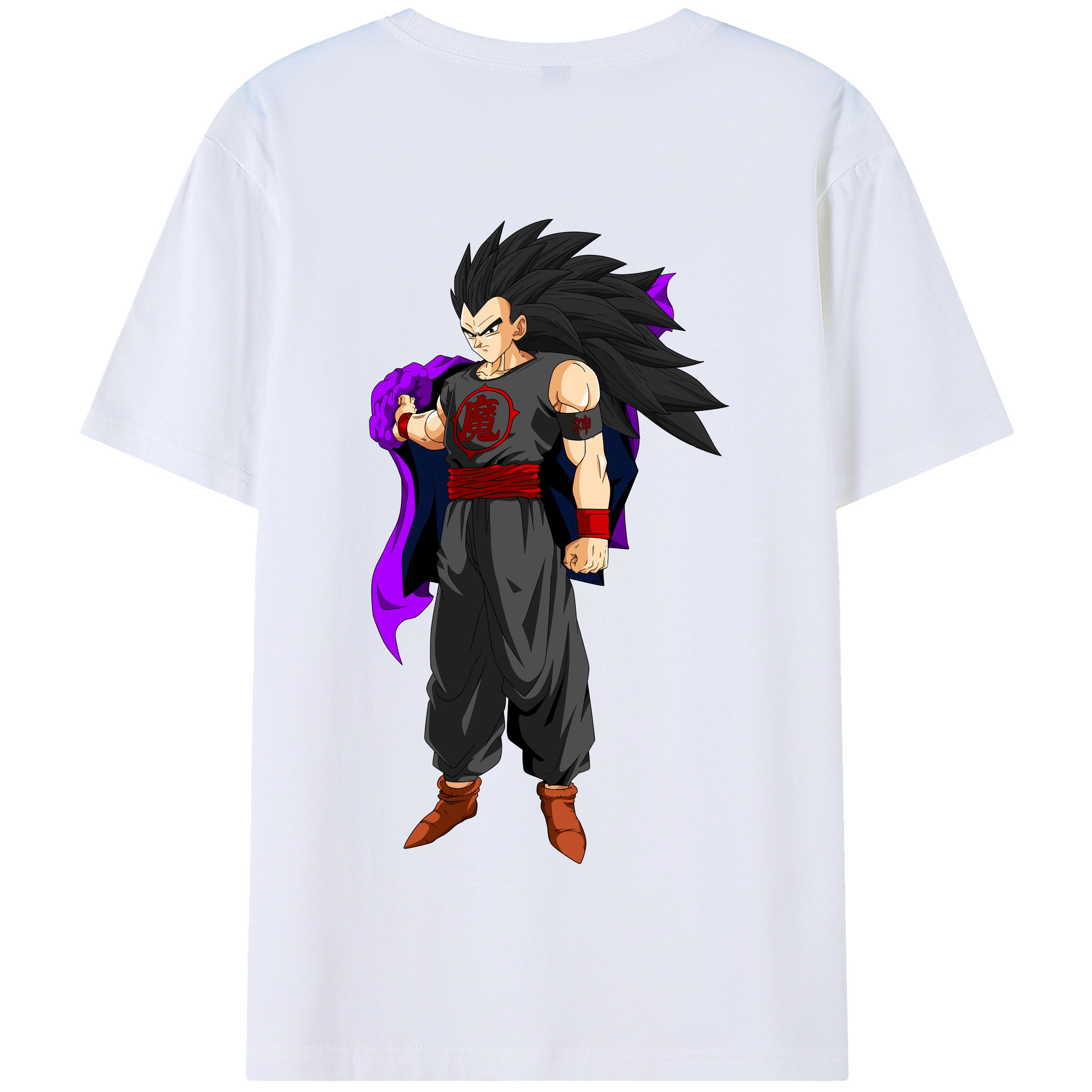 （画像用） ドラゴンボール ベジータ四世（Bejīta Yonsei）DRAGON BALL Vegeta IV 綿100％半袖Tシャツ（背面プリント）