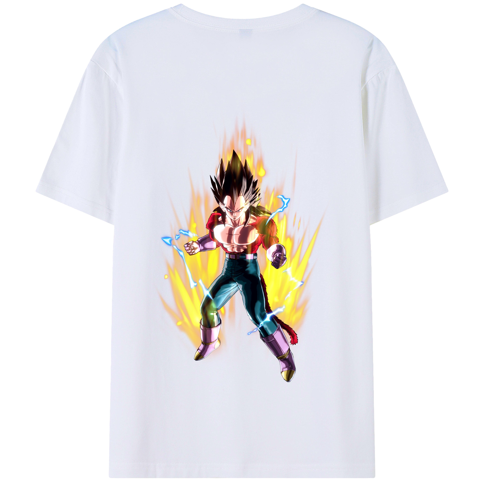 （画像用） ドラゴンボール ベジータ四世（Bejīta Yonsei）DRAGON BALL Vegeta IV 綿100％半袖Tシャツ（背面プリント）