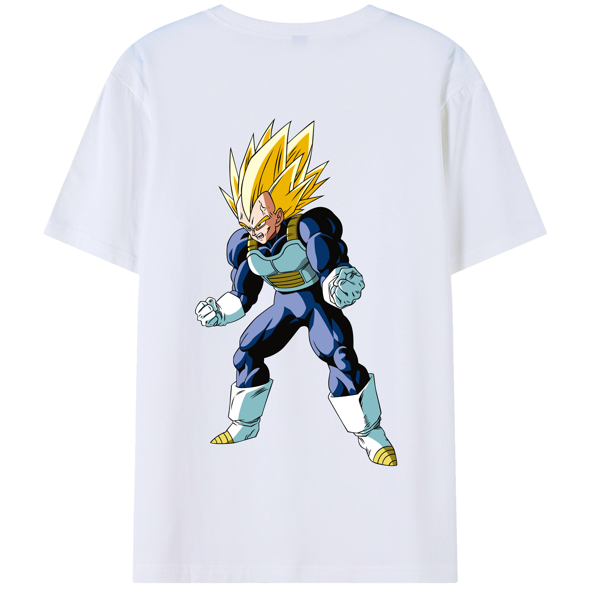 （画像用） ドラゴンボール ベジータ四世（Bejīta Yonsei）DRAGON BALL Vegeta IV 綿100％半袖Tシャツ（背面プリント）