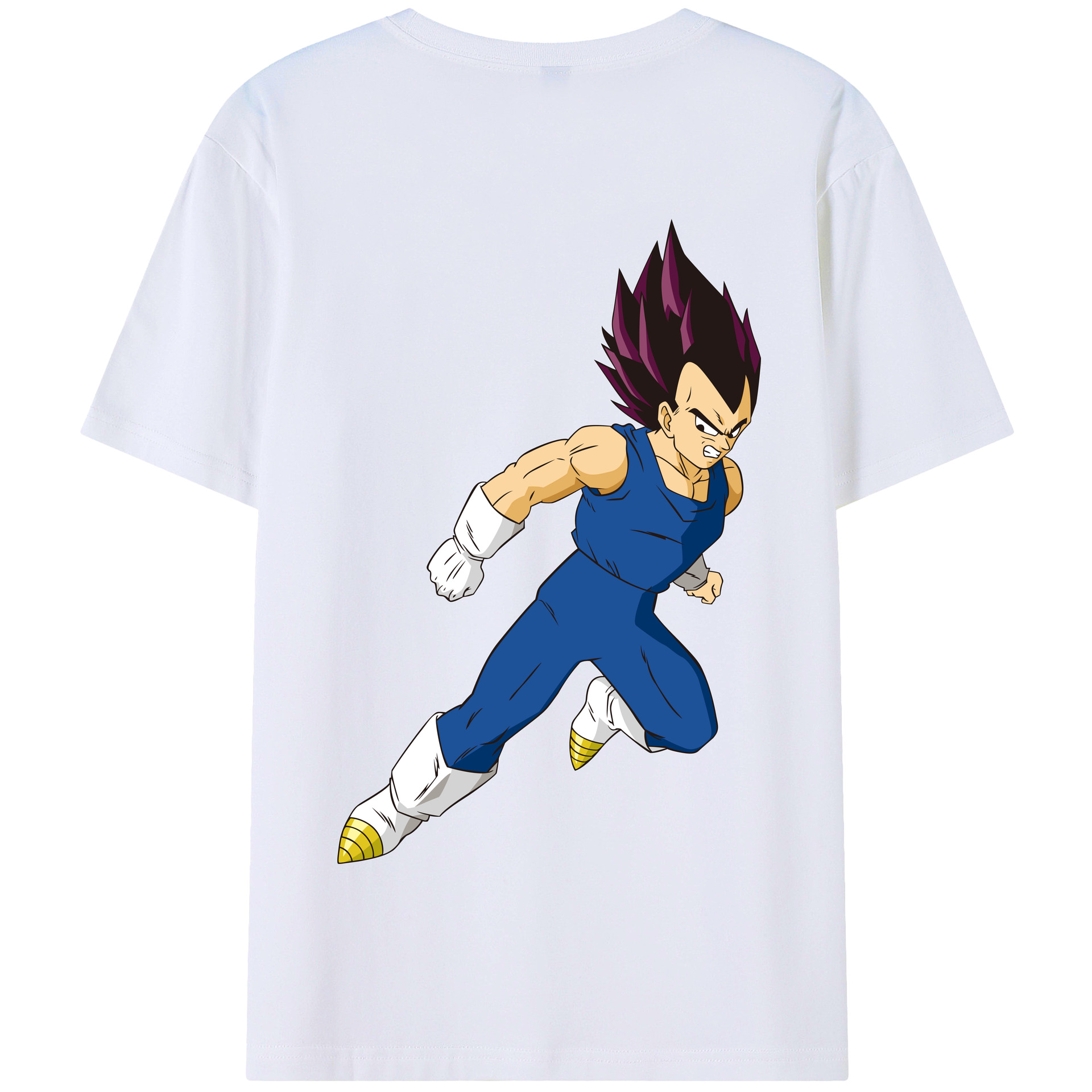 （画像用） ドラゴンボール ベジータ四世（Bejīta Yonsei）DRAGON BALL Vegeta IV 綿100％半袖Tシャツ（背面プリント）