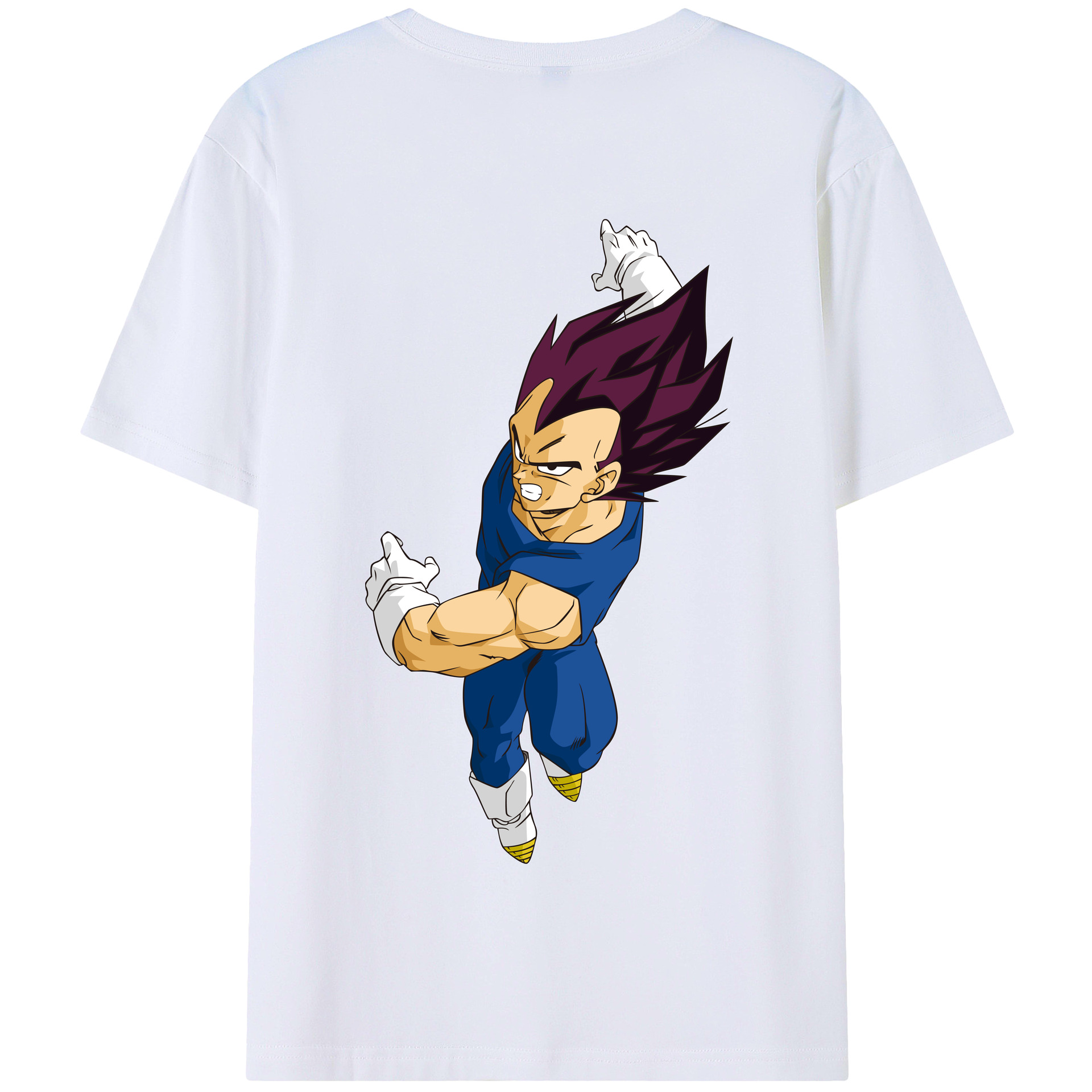（画像用） ドラゴンボール ベジータ四世（Bejīta Yonsei）DRAGON BALL Vegeta IV 綿100％半袖Tシャツ（背面プリント）