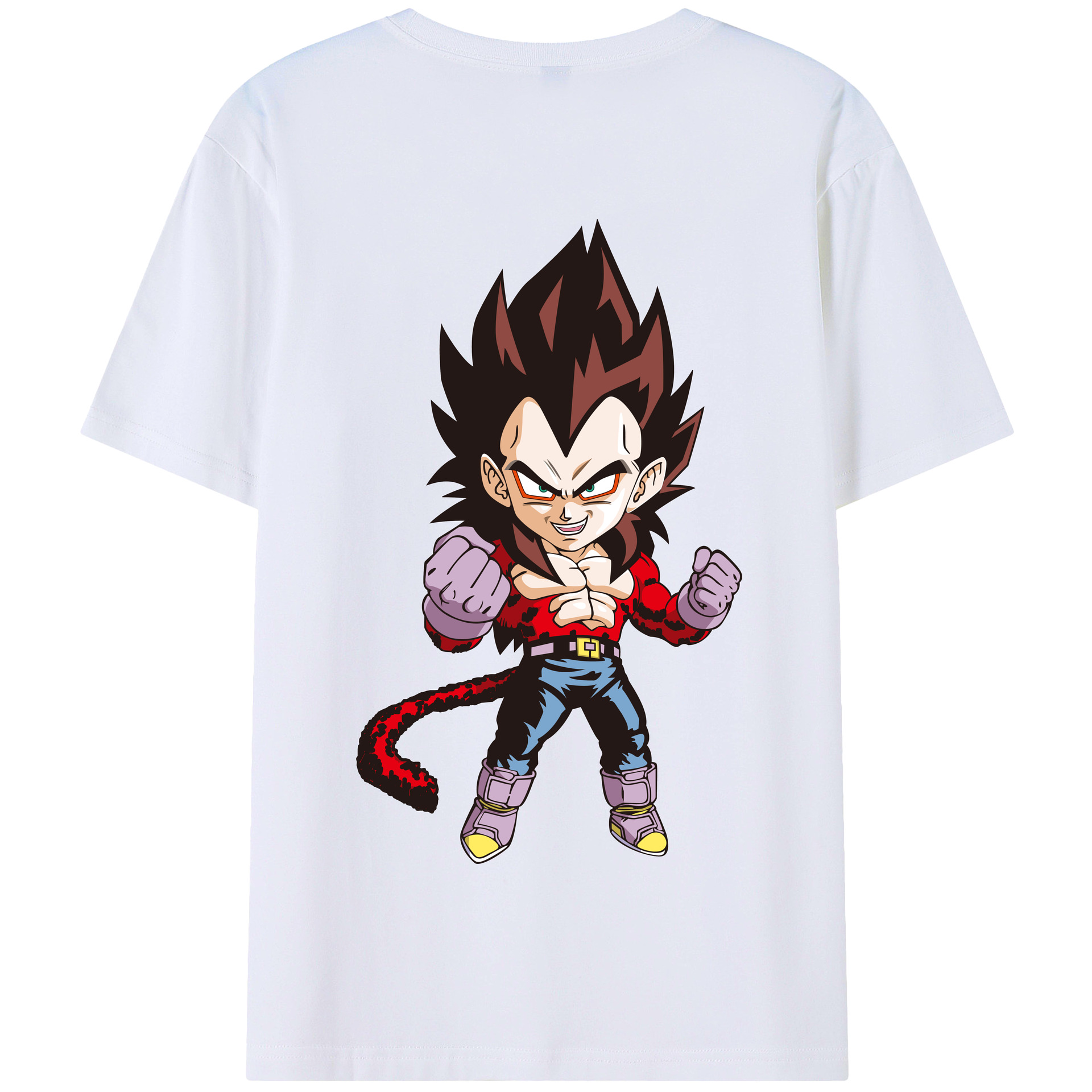 （画像用） ドラゴンボール ベジータ四世（Bejīta Yonsei）DRAGON BALL Vegeta IV 綿100％半袖Tシャツ（背面プリント）