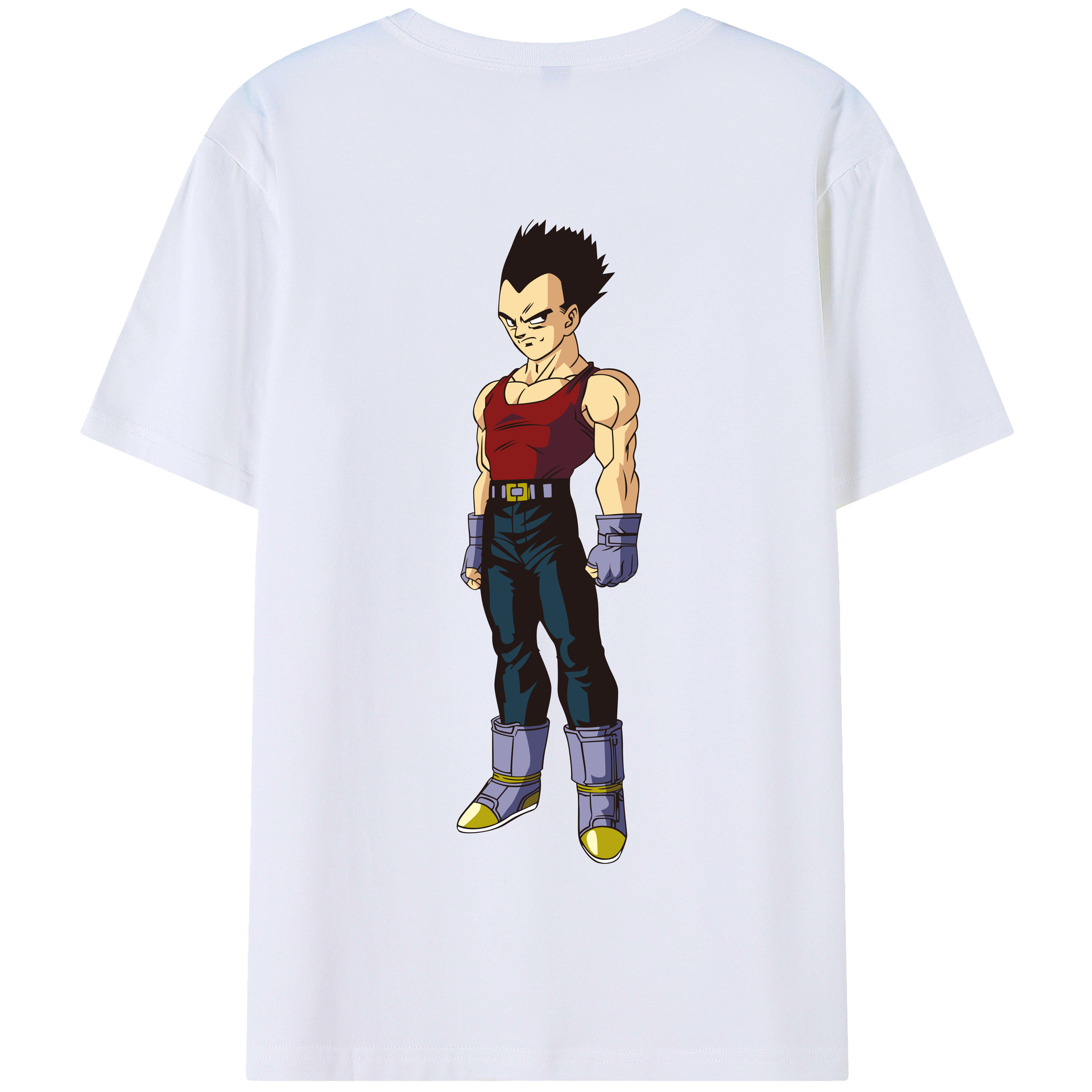 （画像用） ドラゴンボール ベジータ四世（Bejīta Yonsei）DRAGON BALL Vegeta IV 綿100％半袖Tシャツ（背面プリント）