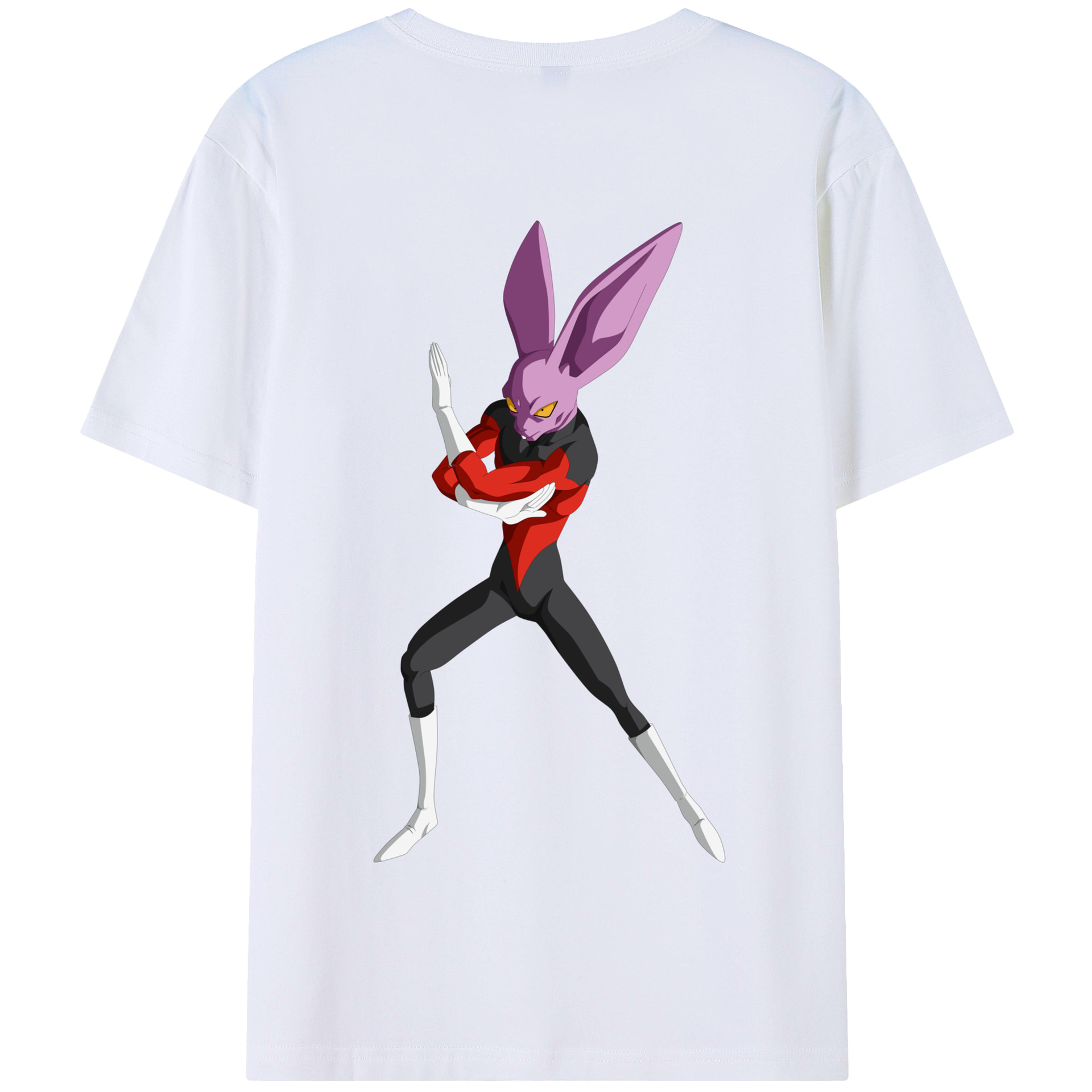 （画像用） ドラゴンボール ビルス 破壊神ビルス DRAGON BALL Beerus Birusu 綿100％半袖Tシャツ（背面プリント）