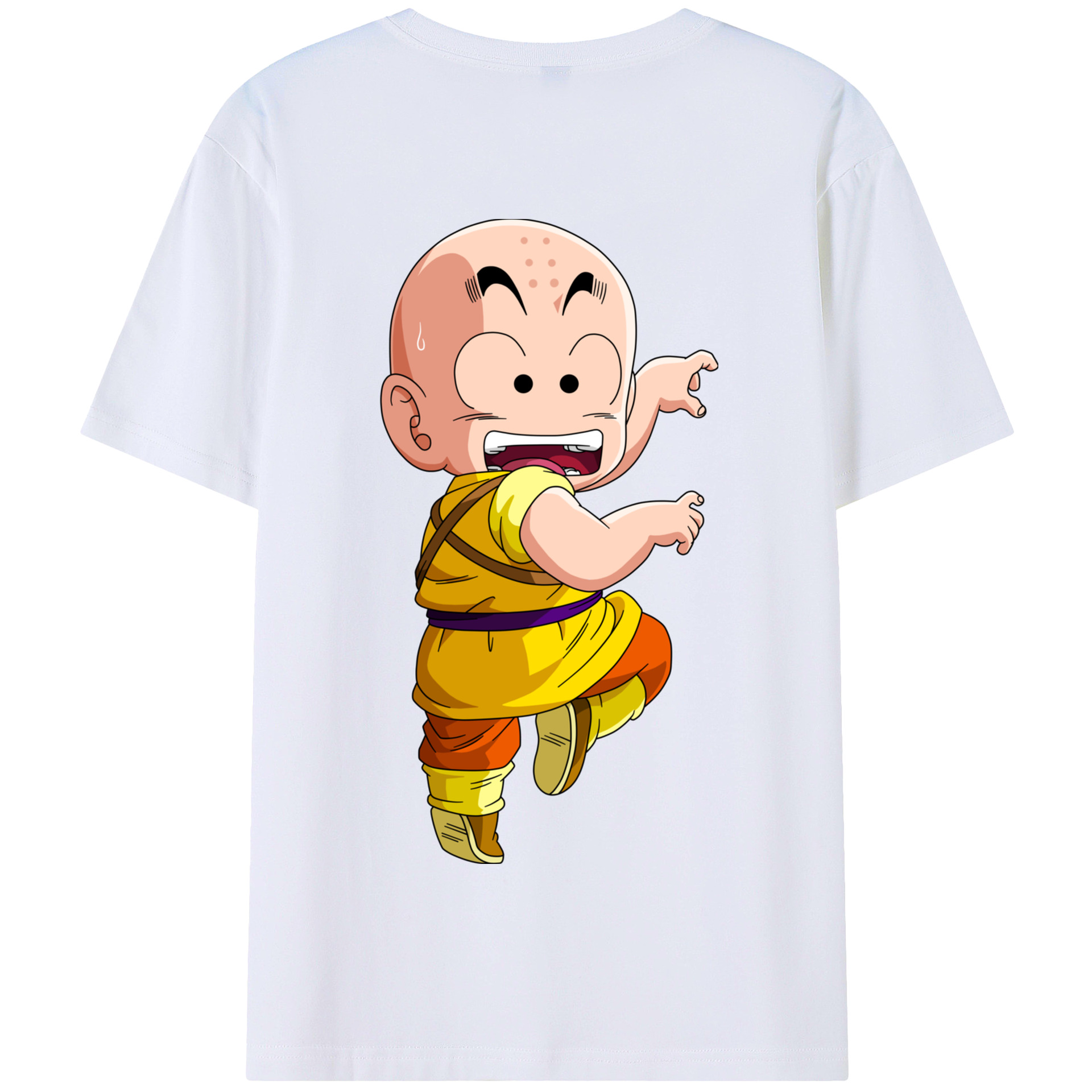 （画像用） ドラゴンボール クリリン DRAGON BALL krillin 綿100％半袖Tシャツ（背面プリント）