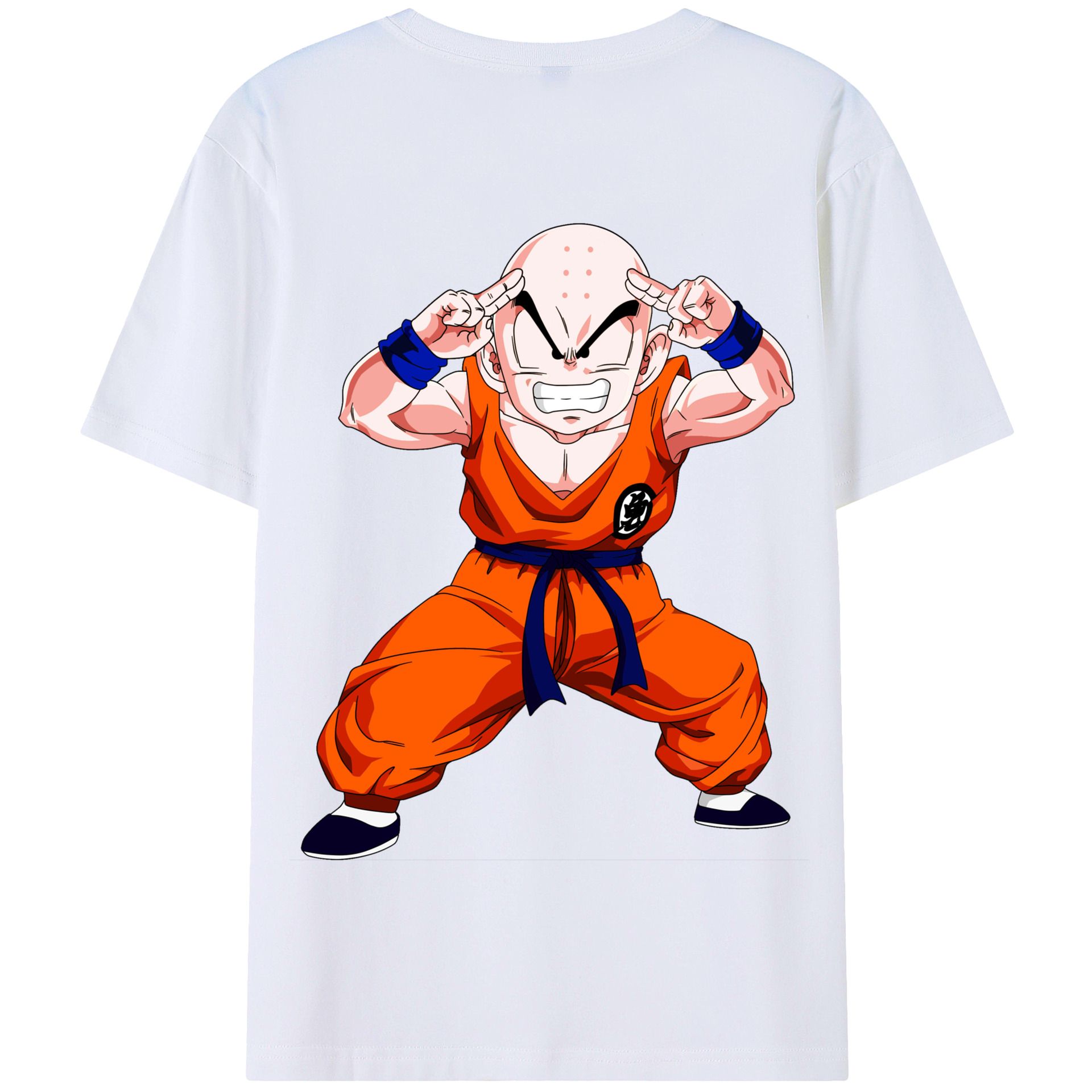 （画像用） ドラゴンボール クリリン DRAGON BALL krillin 綿100％半袖Tシャツ（背面プリント）