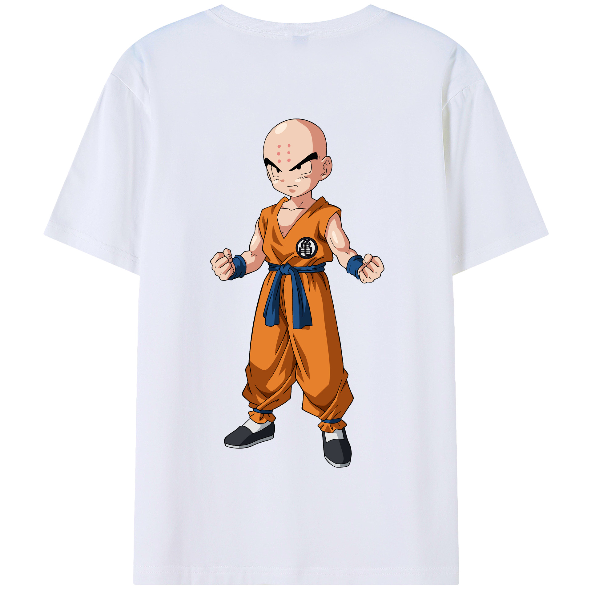 （画像用） ドラゴンボール クリリン DRAGON BALL krillin 綿100％半袖Tシャツ（背面プリント）