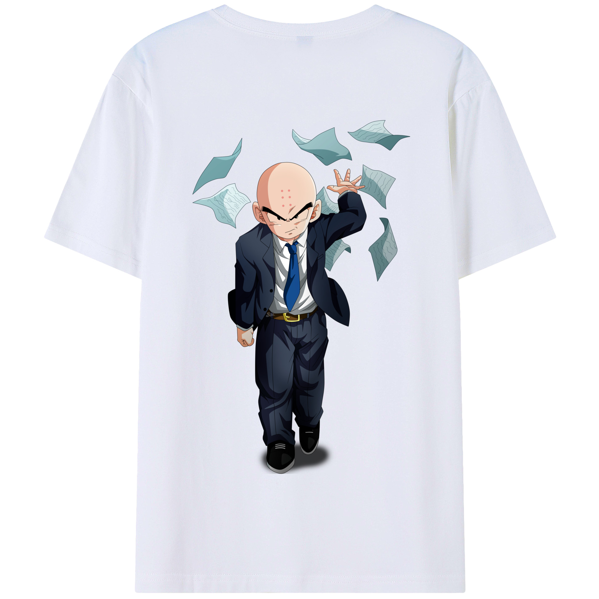 （画像用） ドラゴンボール クリリン DRAGON BALL krillin 綿100％半袖Tシャツ（背面プリント）