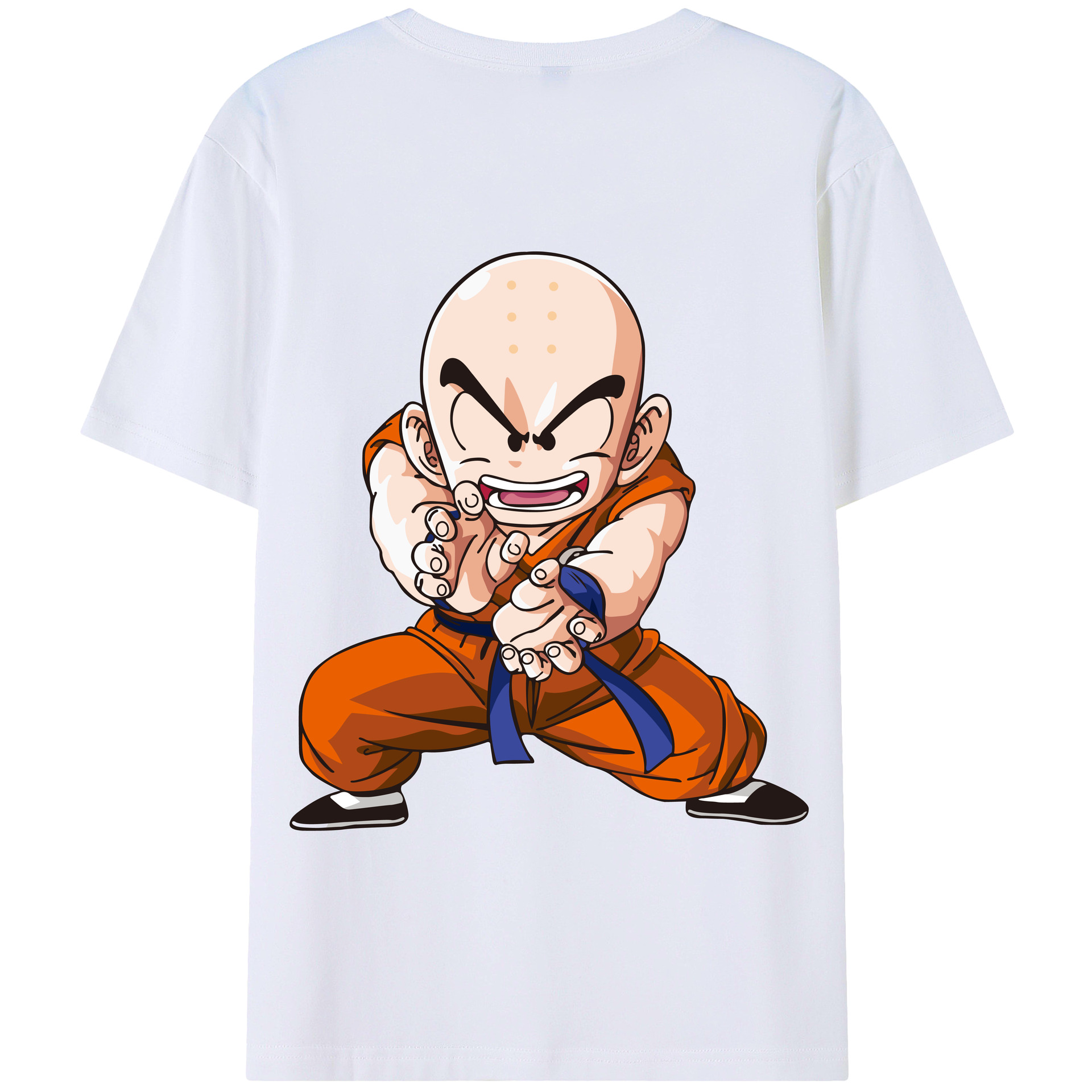 （画像用） ドラゴンボール クリリン DRAGON BALL krillin 綿100％半袖Tシャツ（背面プリント）