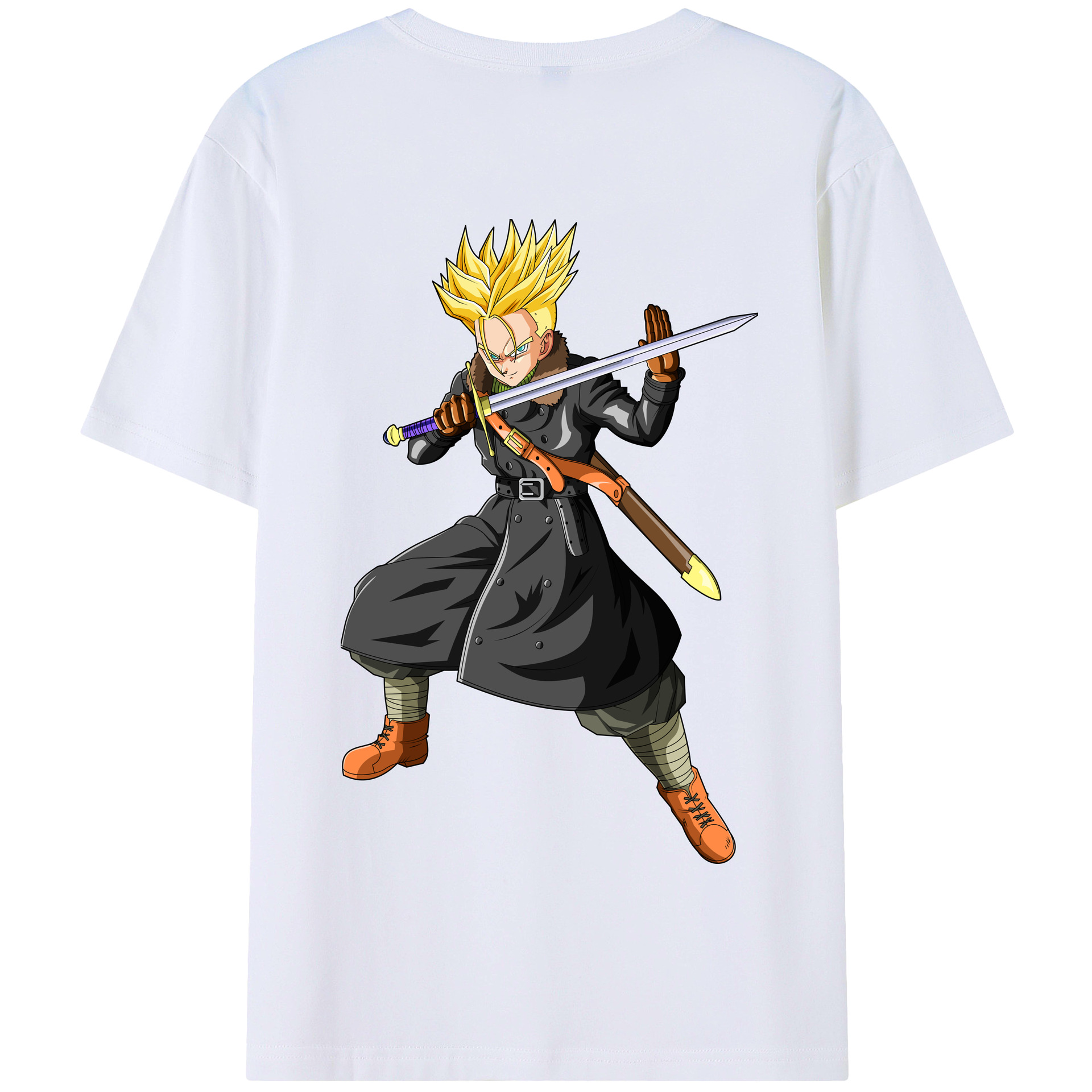（画像用） ドラゴンボール トランクス（Torankusu）DRAGON BALL Trunks 綿100％半袖Tシャツ（背面プリント）