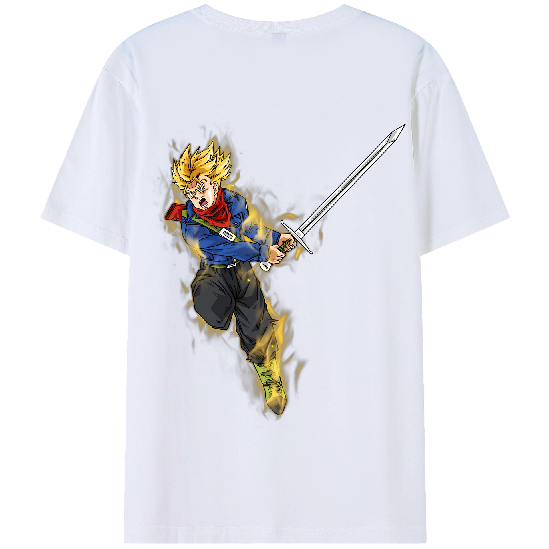 （画像用） ドラゴンボール トランクス（Torankusu）DRAGON BALL Trunks 綿100％半袖Tシャツ（背面プリント）
