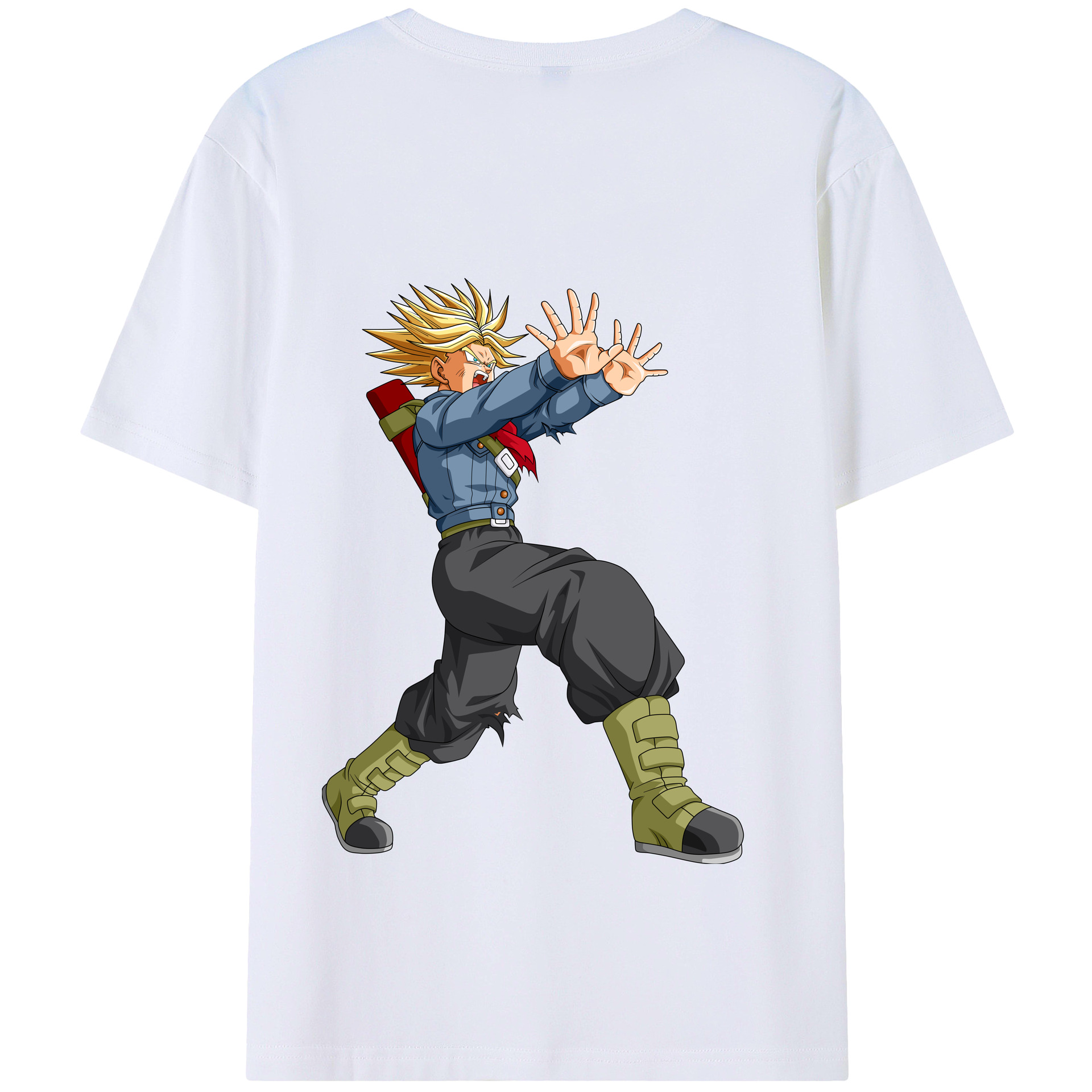 （画像用） ドラゴンボール トランクス（Torankusu）DRAGON BALL Trunks 綿100％半袖Tシャツ（背面プリント）