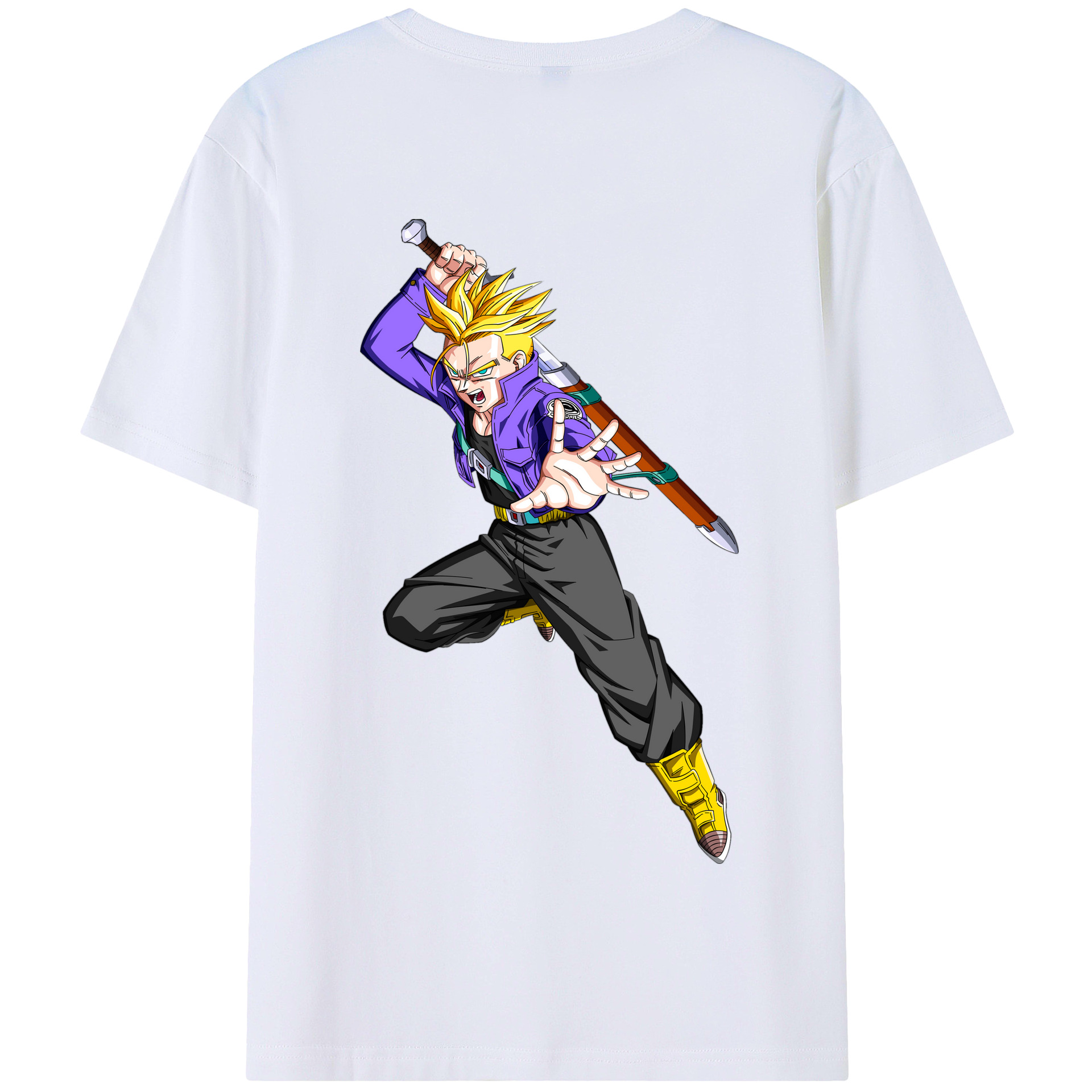 （画像用） ドラゴンボール トランクス（Torankusu）DRAGON BALL Trunks 綿100％半袖Tシャツ（背面プリント）