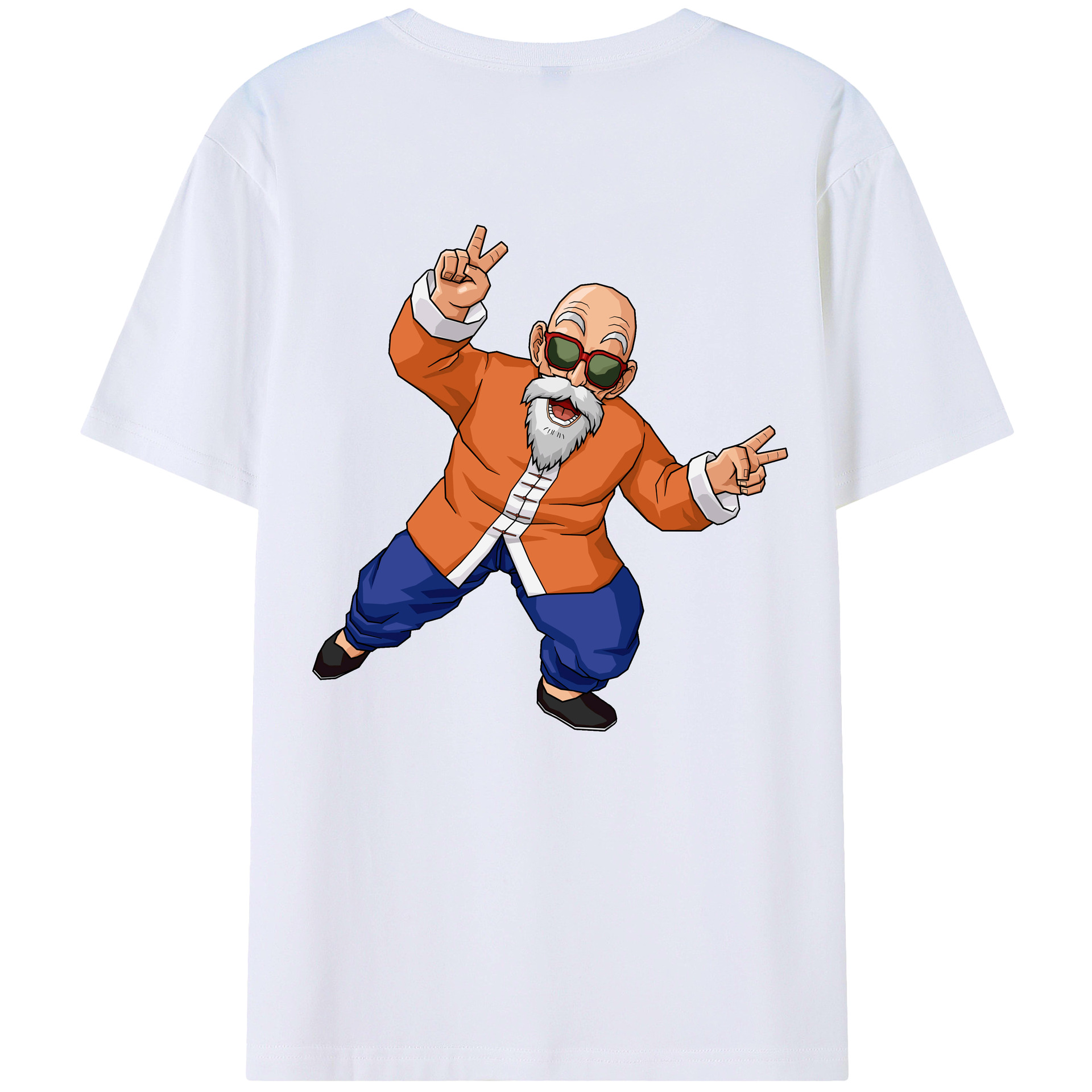（画像用） ドラゴンボール 亀仙人（かめせんにん） DRAGON BALL Master Roshi Kame Sennin 綿100％半袖Tシャツ（背面プリント）