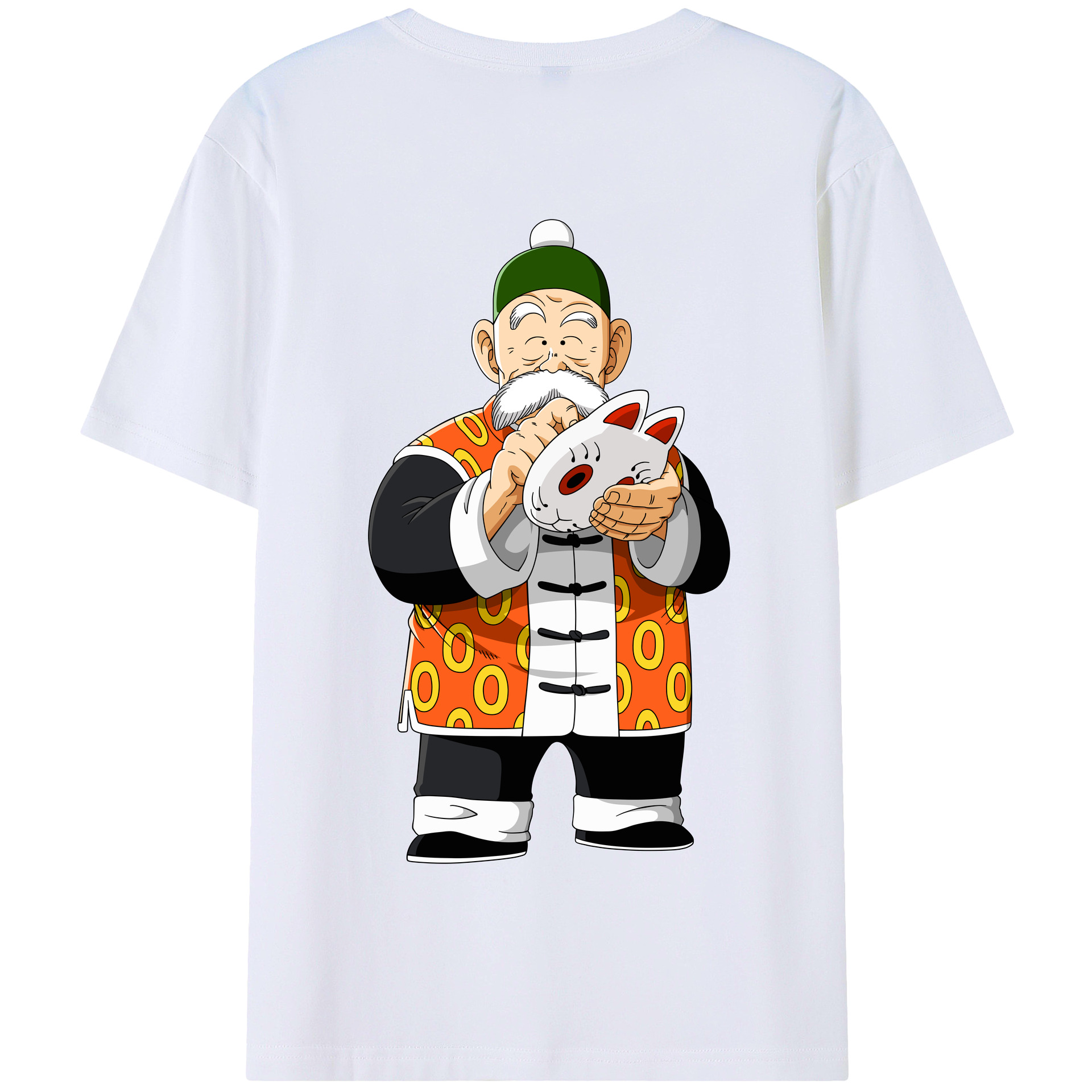 （画像用） ドラゴンボール 亀仙人（かめせんにん） DRAGON BALL Master Roshi Kame Sennin 綿100％半袖Tシャツ（背面プリント）