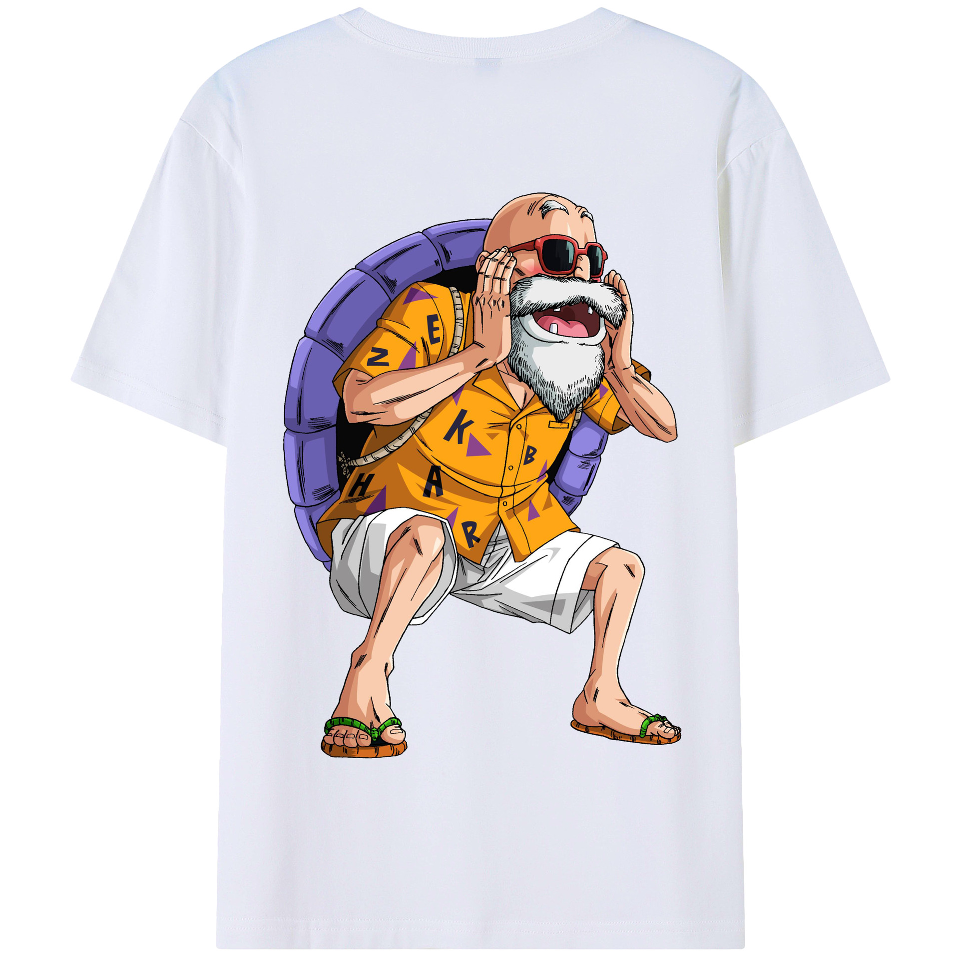 （画像用） ドラゴンボール 亀仙人（かめせんにん） DRAGON BALL Master Roshi Kame Sennin 綿100％半袖Tシャツ（背面プリント）