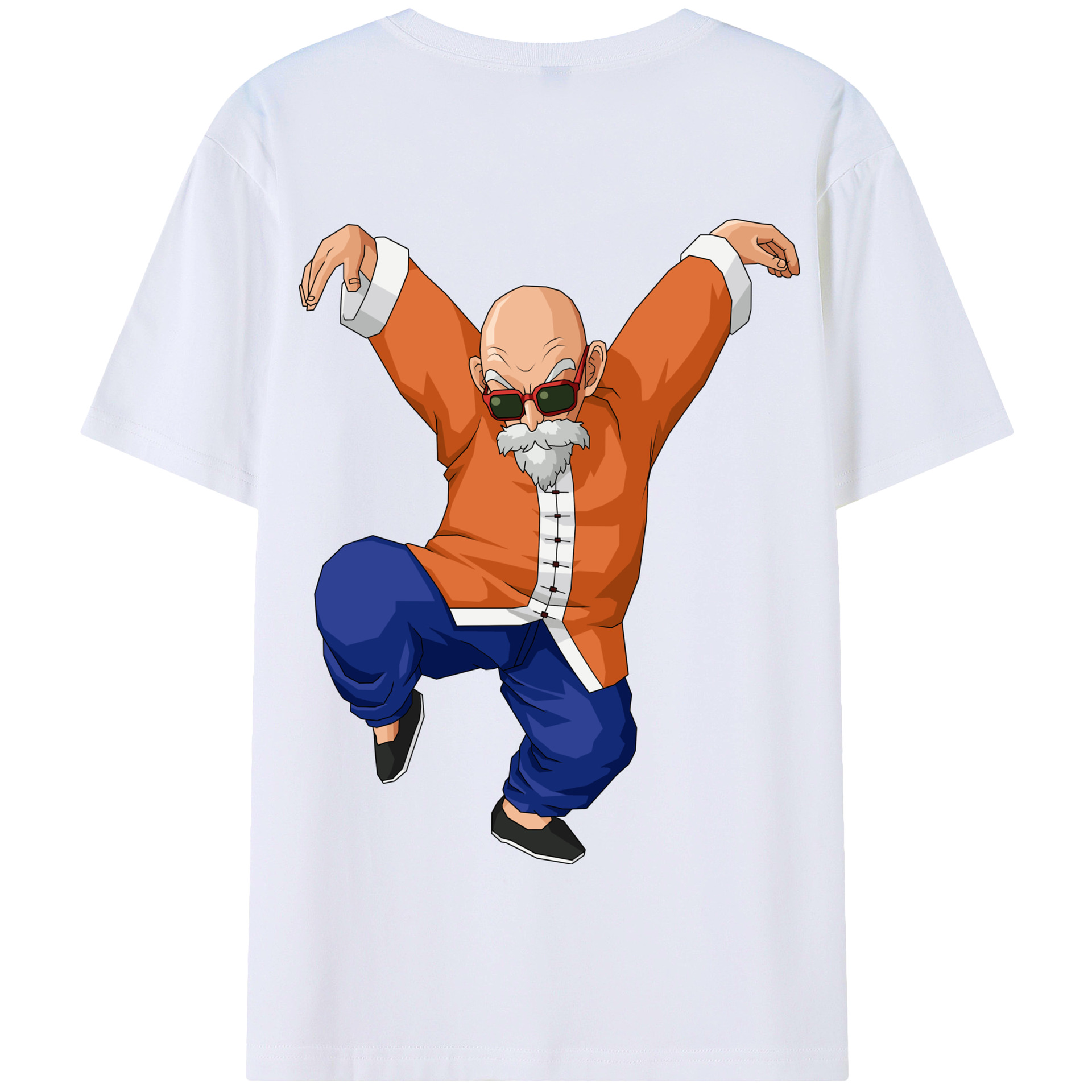 （画像用） ドラゴンボール 亀仙人（かめせんにん） DRAGON BALL Master Roshi Kame Sennin 綿100％半袖Tシャツ（背面プリント）