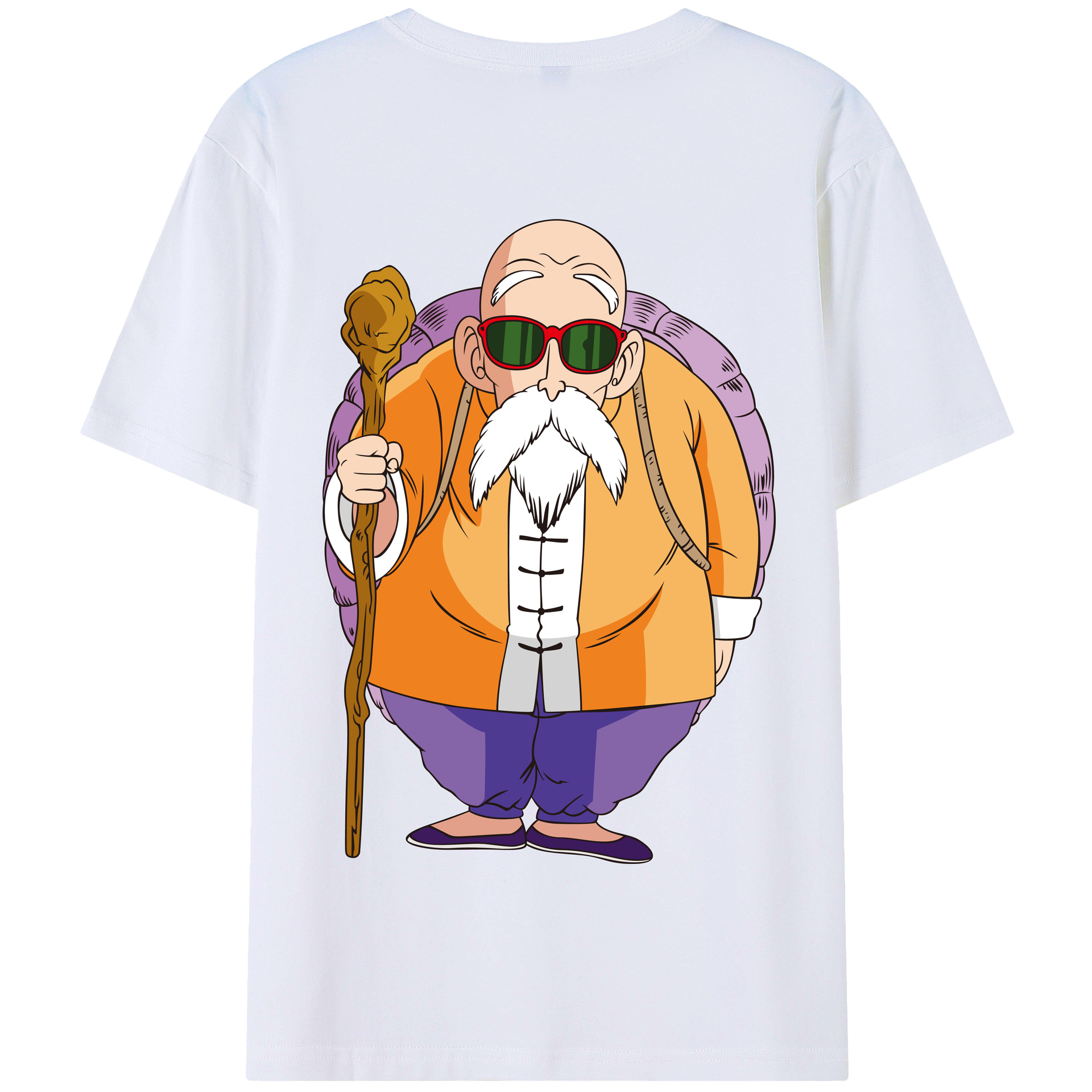 （画像用） ドラゴンボール 亀仙人（かめせんにん） DRAGON BALL Master Roshi Kame Sennin 綿100％半袖Tシャツ（背面プリント）