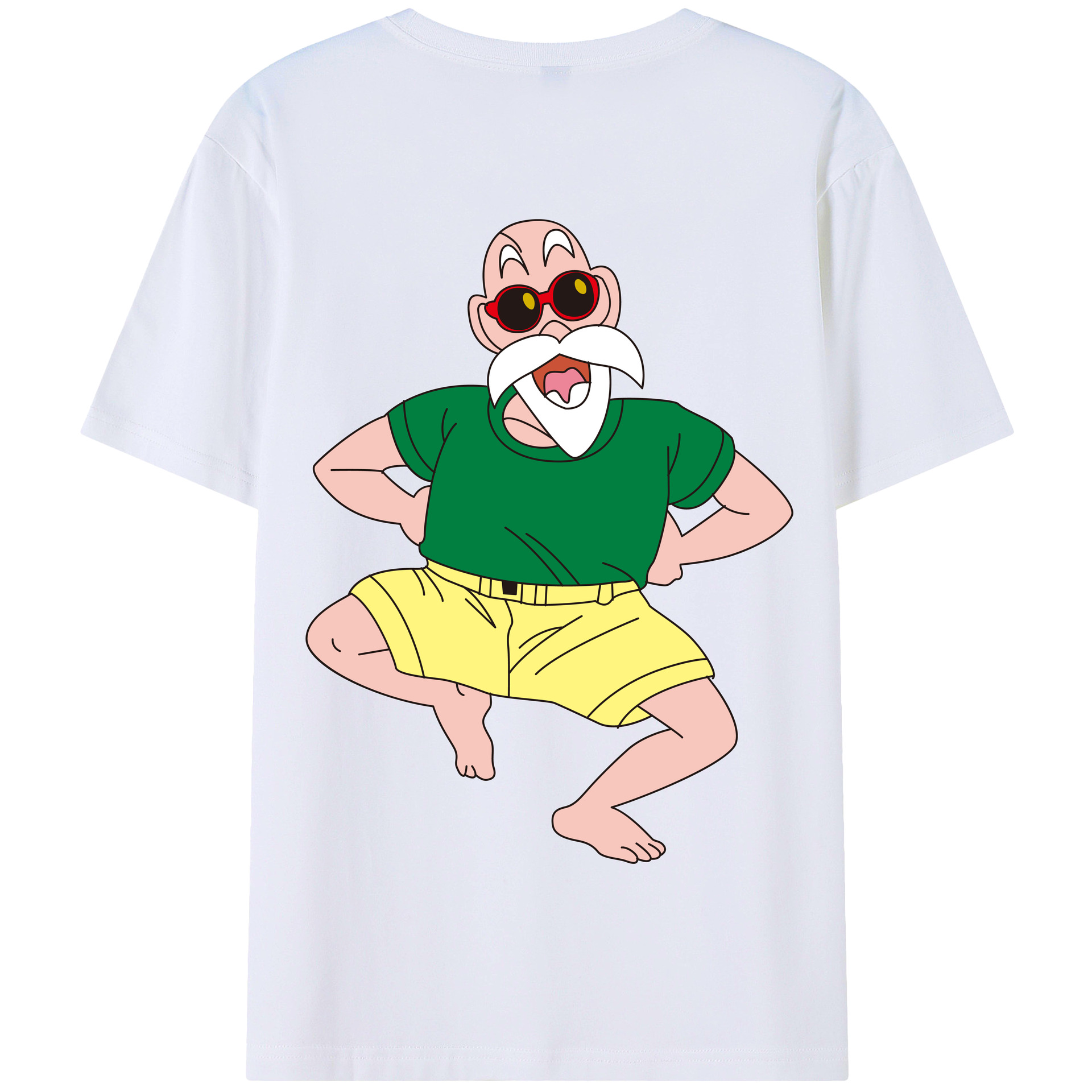 （画像用） ドラゴンボール 亀仙人（かめせんにん） DRAGON BALL Master Roshi Kame Sennin 綿100％半袖Tシャツ（背面プリント）