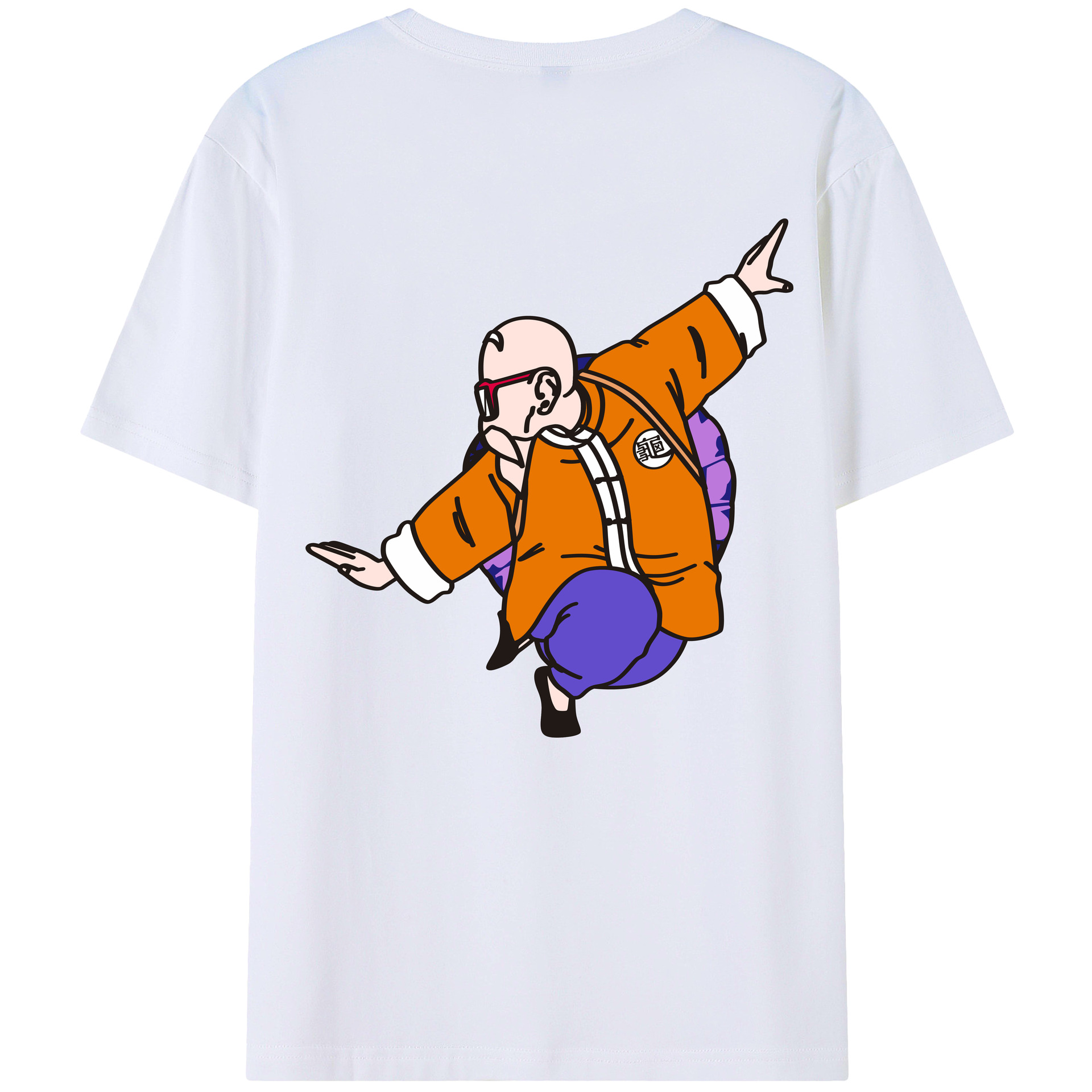 （画像用） ドラゴンボール 亀仙人（かめせんにん） DRAGON BALL Master Roshi Kame Sennin 綿100％半袖Tシャツ（背面プリント）