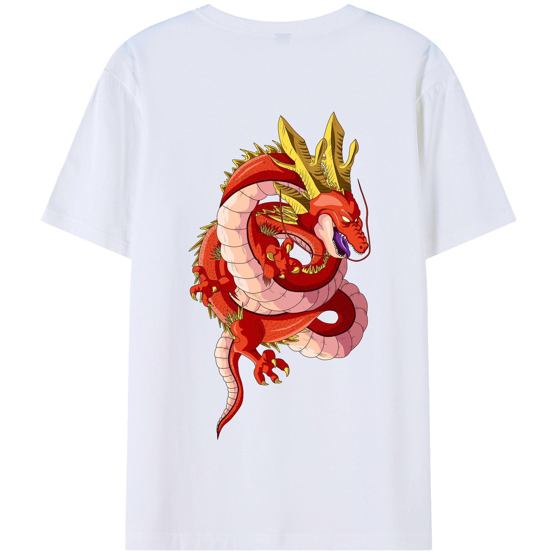 （画像用） ドラゴンボール 神龍 シェンロン DRAGON BALL Shenron 綿100％半袖Tシャツ（背面プリント）