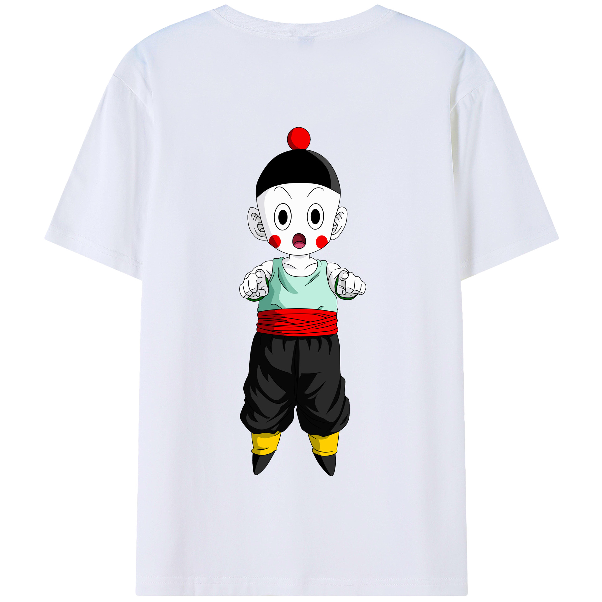 （画像用） ドラゴンボール 餃子（チャオズ）DRAGON BALL Chaoz 綿100％半袖Tシャツ（背面プリント）