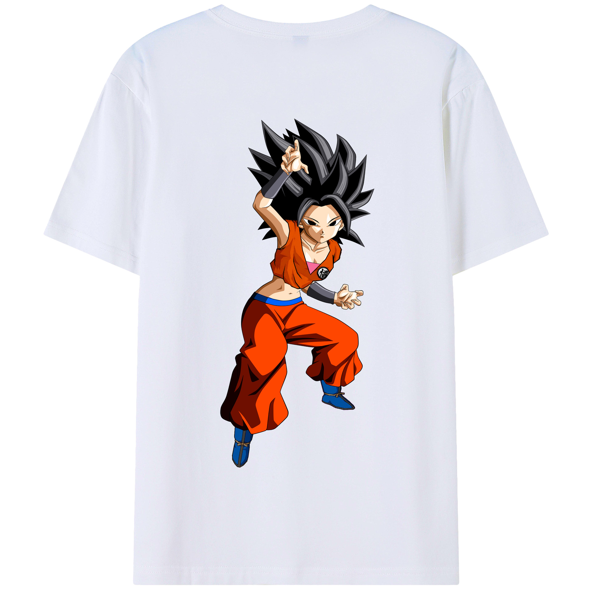 （画像用） ドラゴンボール カリフラ DRAGON BALL Caulifla 綿100％半袖Tシャツ（背面プリント）