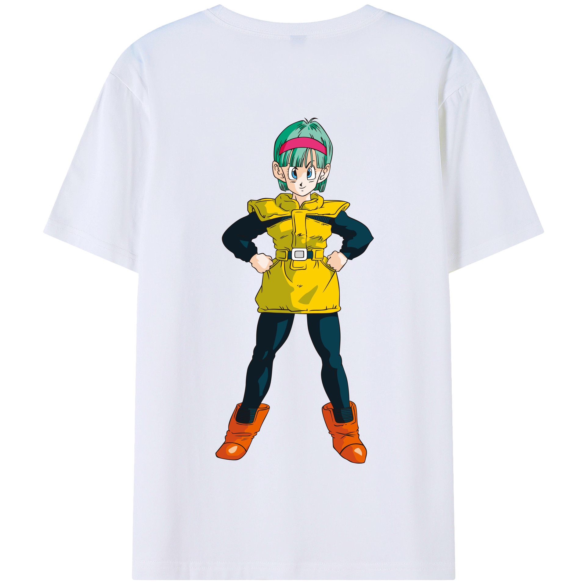 （画像用） ドラゴンボール ブルマ DRAGON BALL Bulma 綿100％半袖Tシャツ（背面プリント）