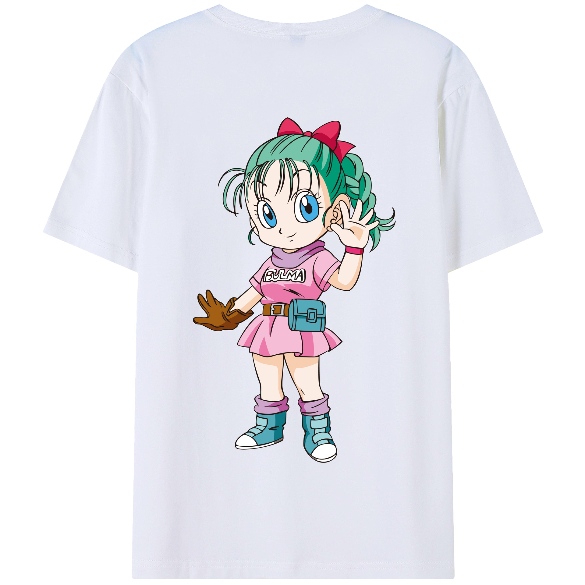 （画像用） ドラゴンボール ブルマ DRAGON BALL Bulma 綿100％半袖Tシャツ（背面プリント）