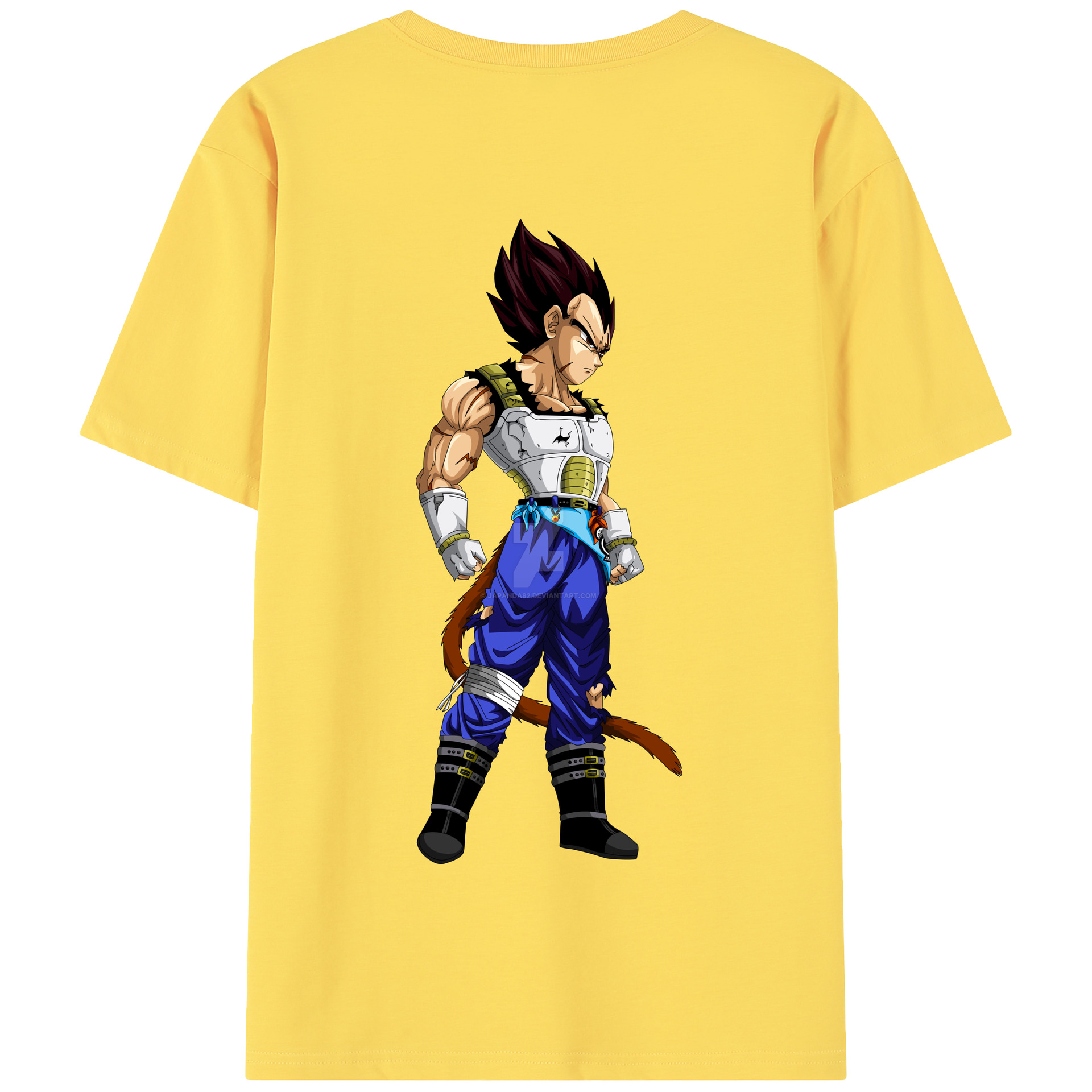 （画像用） ドラゴンボール ベジータ四世（Bejīta Yonsei）DRAGON BALL Vegeta IV 綿100％半袖Tシャツ（背面プリント）