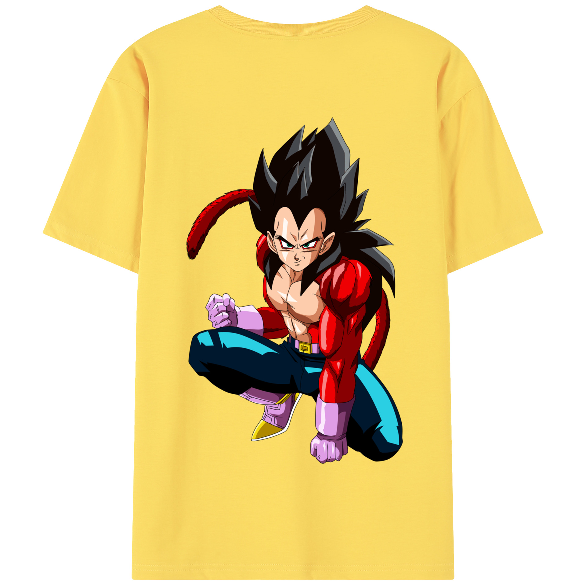 （画像用） ドラゴンボール ベジータ四世（Bejīta Yonsei）DRAGON BALL Vegeta IV 綿100％半袖Tシャツ（背面プリント）