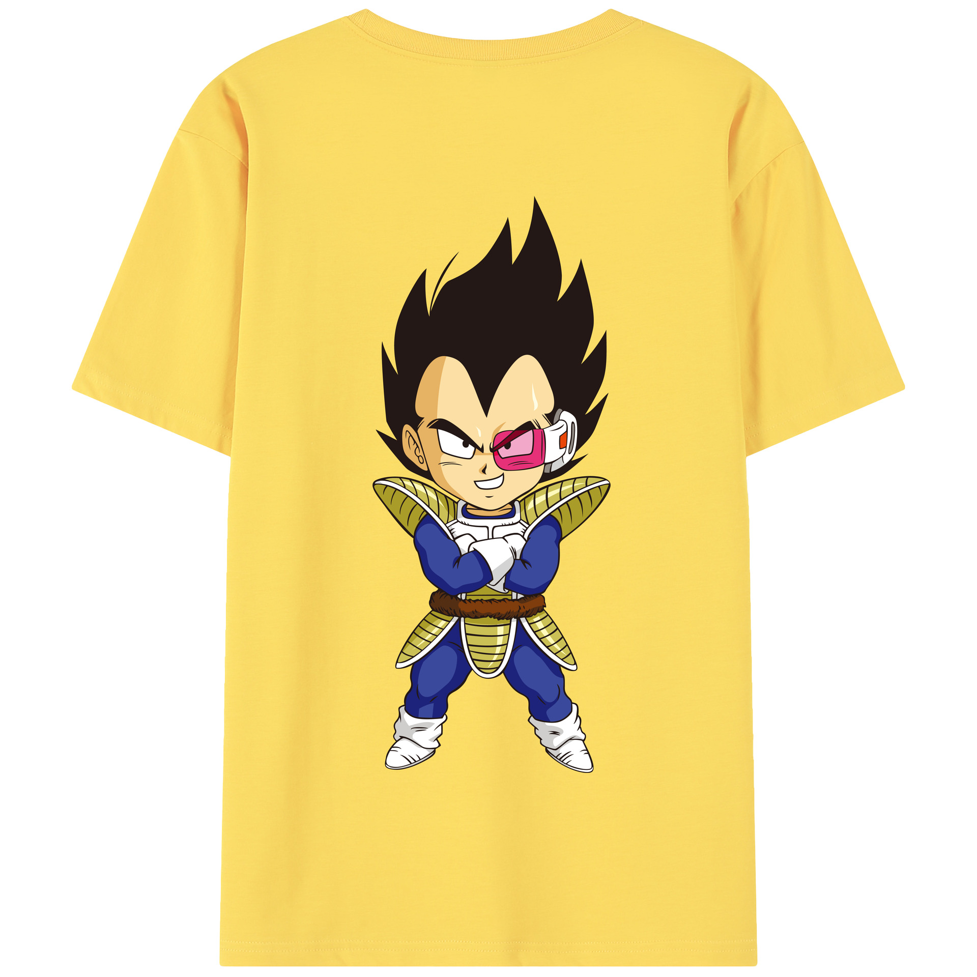 （画像用） ドラゴンボール ベジータ四世（Bejīta Yonsei）DRAGON BALL Vegeta IV 綿100％半袖Tシャツ（背面プリント）
