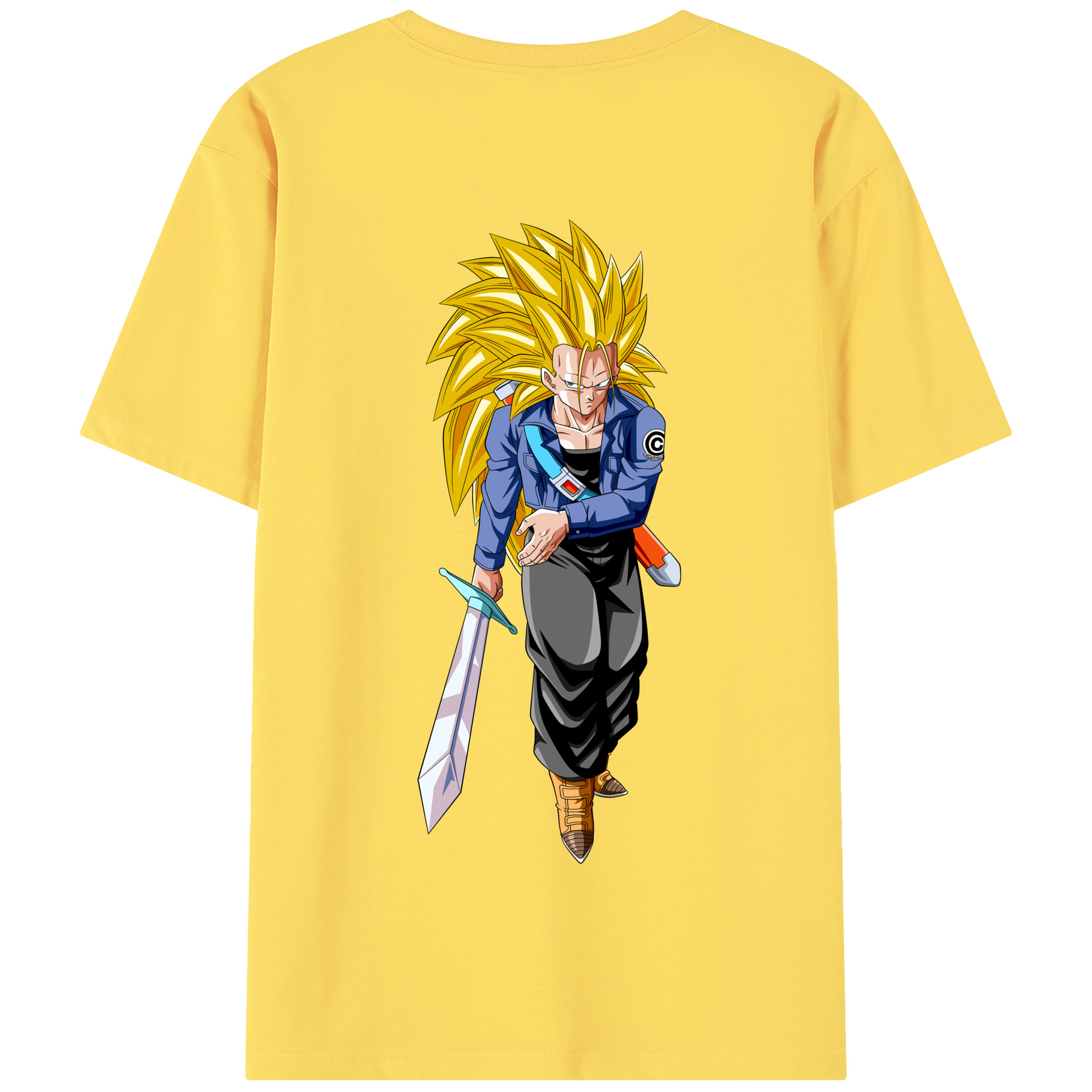 （画像用） ドラゴンボール トランクス（Torankusu）DRAGON BALL Trunks 綿100％半袖Tシャツ（背面プリント）