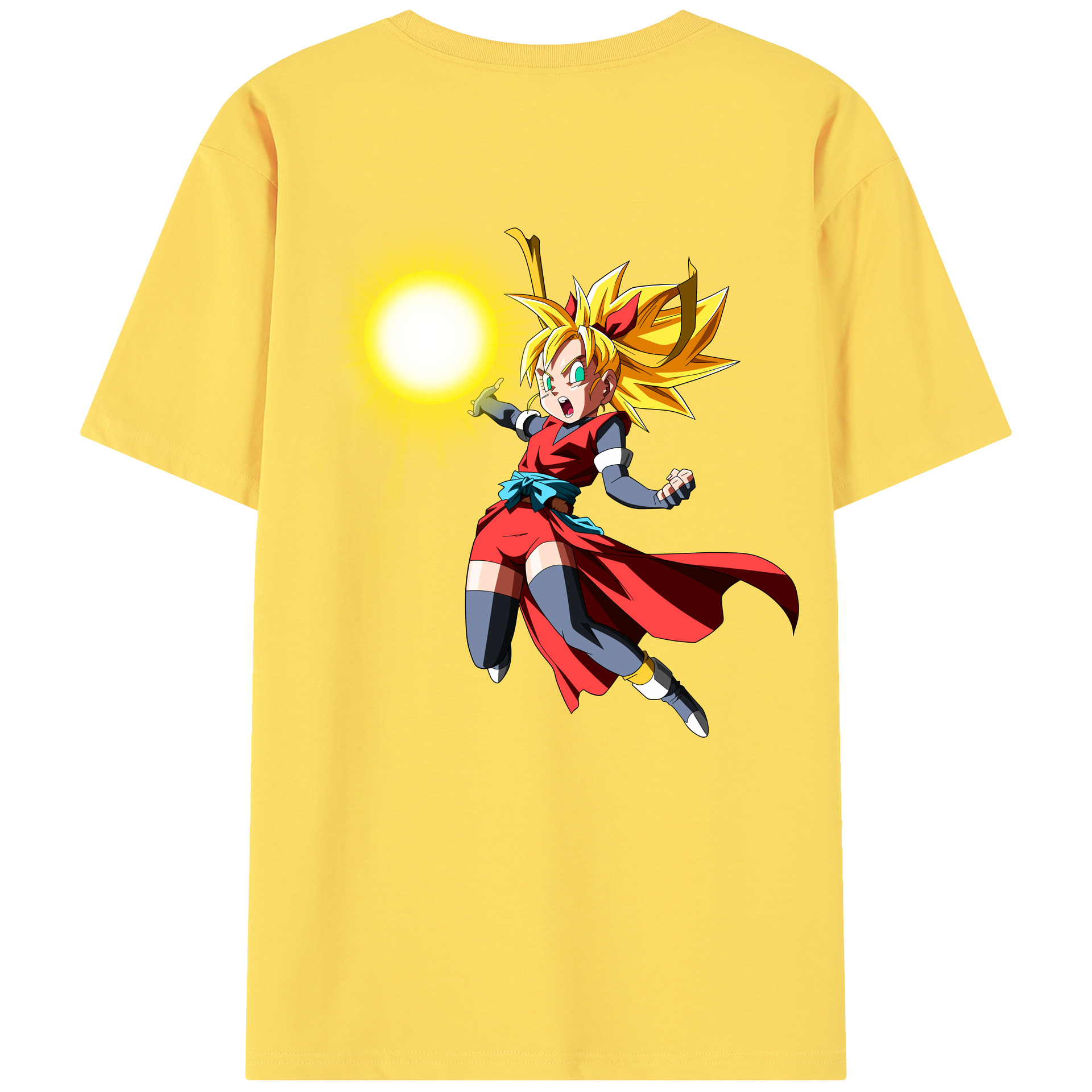 （画像用） ドラゴンボール カリフラ DRAGON BALL Caulifla 綿100％半袖Tシャツ（背面プリント）