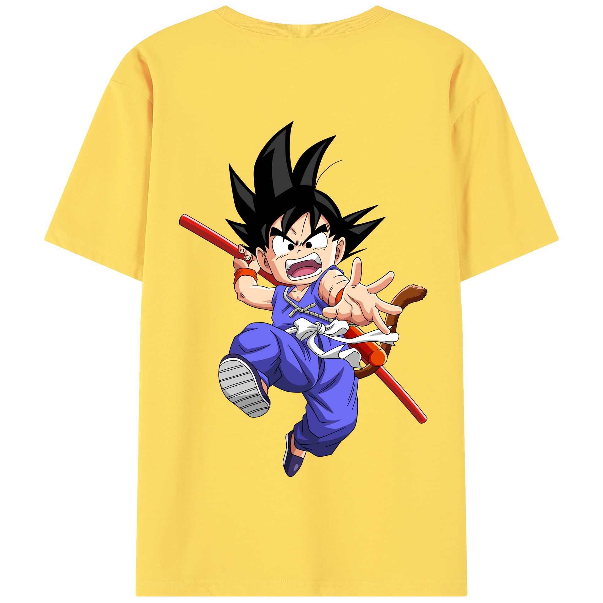 （画像用） ドラゴンボール 孫悟空（そん ごくう）Son Goku カカロット DRAGON BALL Kakarotto 綿100％半袖Tシャツ（背面プリント）