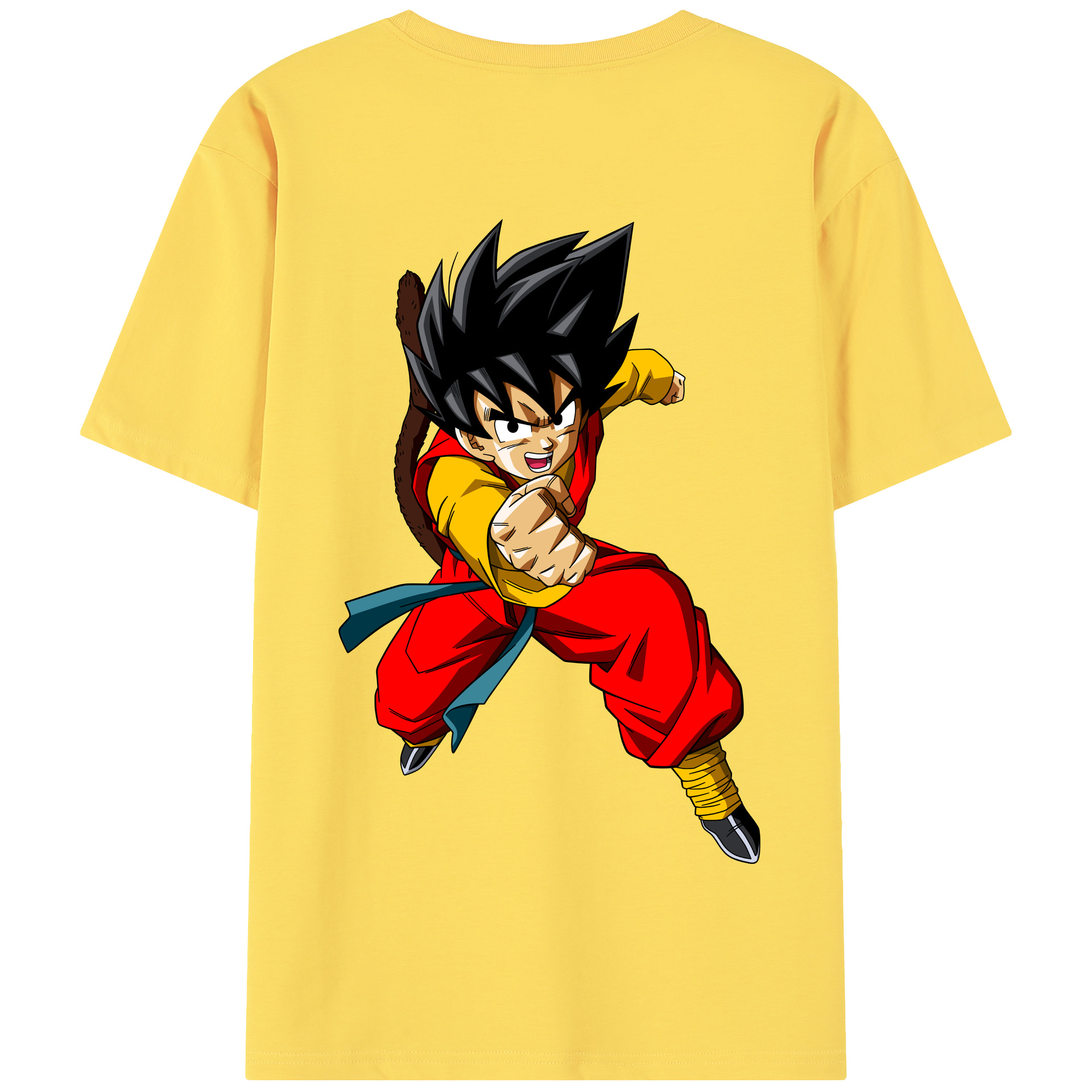 （画像用） ドラゴンボール 孫悟空（そん ごくう）Son Goku カカロット DRAGON BALL Kakarotto 綿100％半袖Tシャツ（背面プリント）