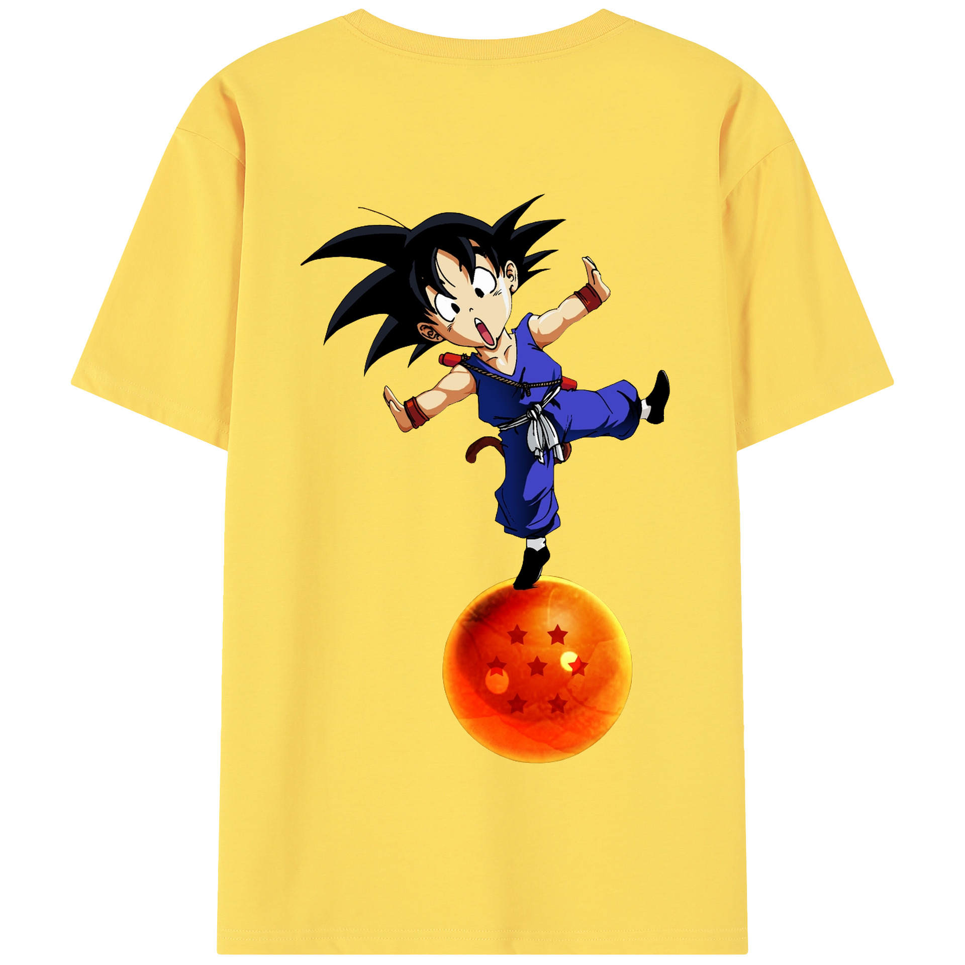 （画像用） ドラゴンボール 孫悟空（そん ごくう）Son Goku カカロット DRAGON BALL Kakarotto 綿100％半袖Tシャツ（背面プリント）