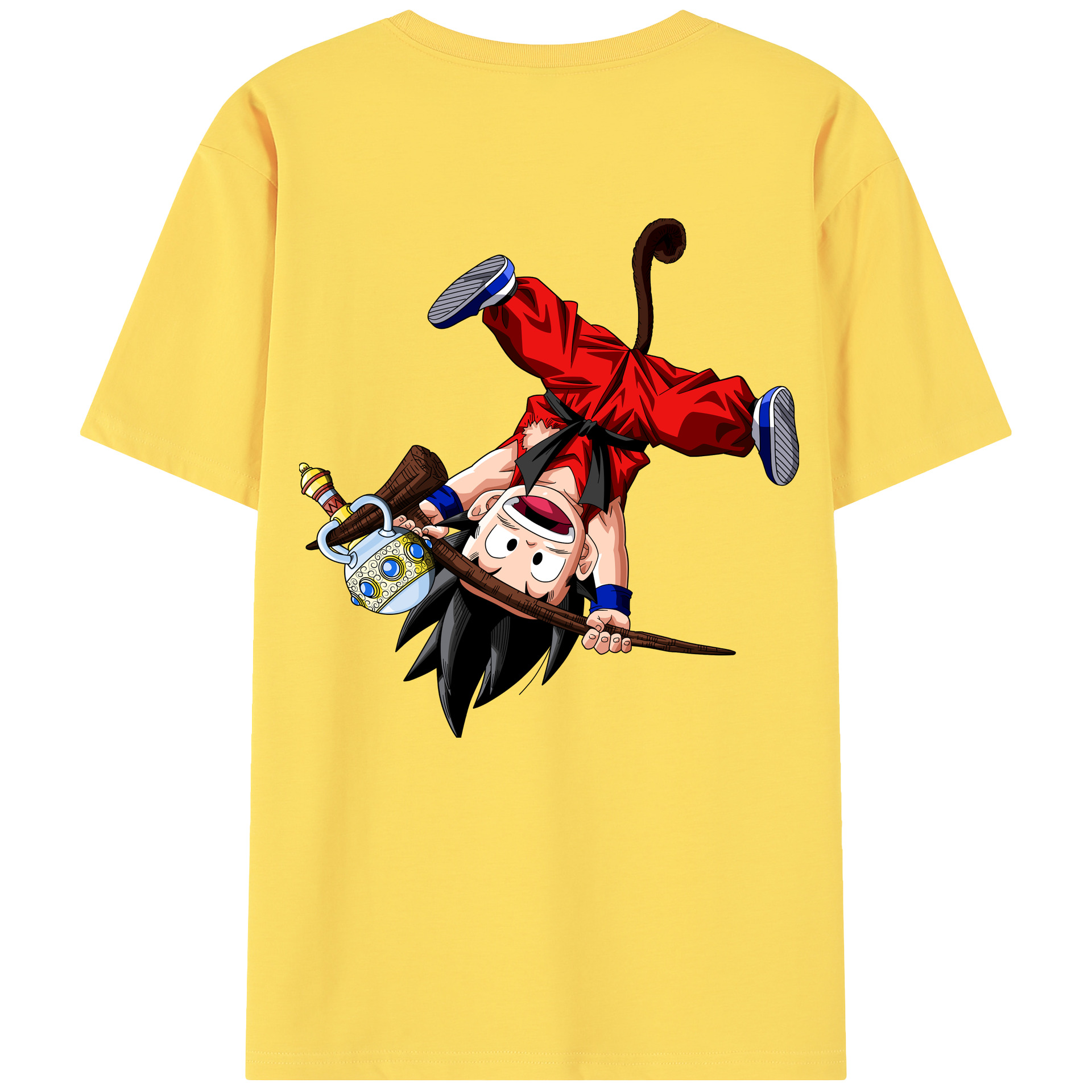（画像用） ドラゴンボール 孫悟空（そん ごくう）Son Goku カカロット DRAGON BALL Kakarotto 綿100％半袖Tシャツ（背面プリント）