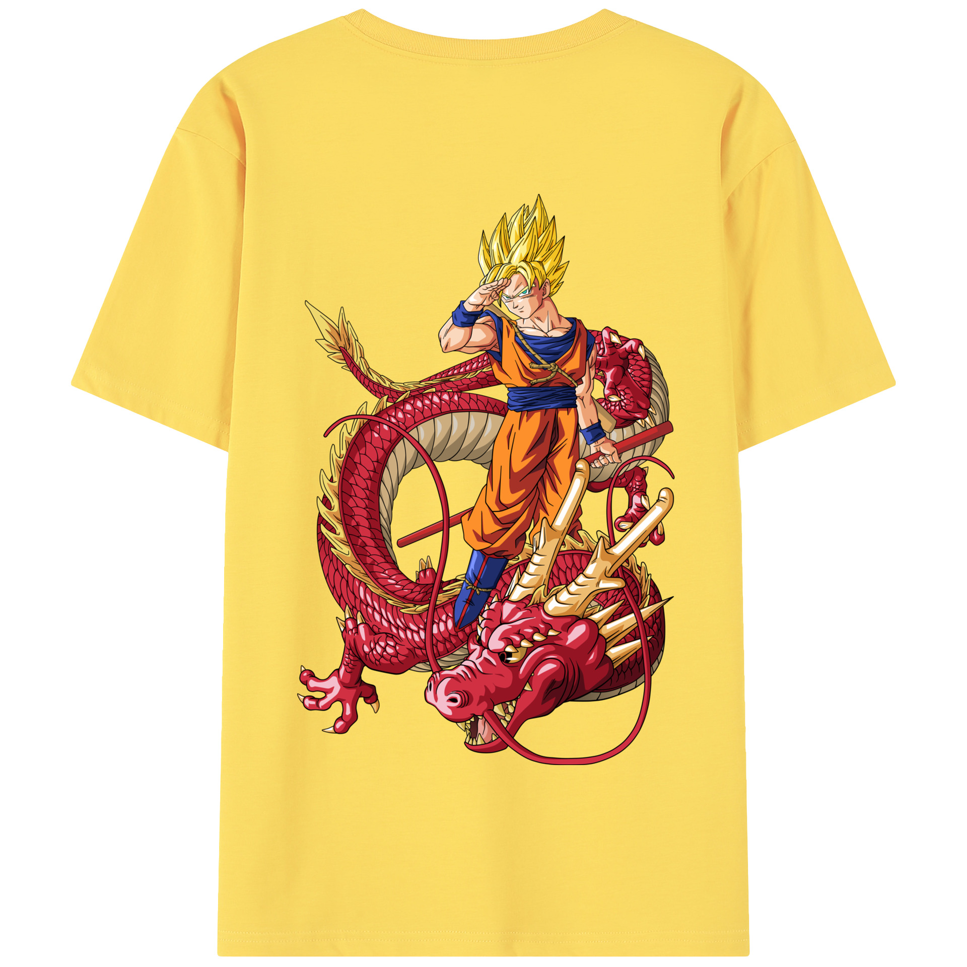 （画像用） ドラゴンボール 孫悟空（そん ごくう）Son Goku カカロット DRAGON BALL Kakarotto 綿100％半袖Tシャツ（背面プリント）