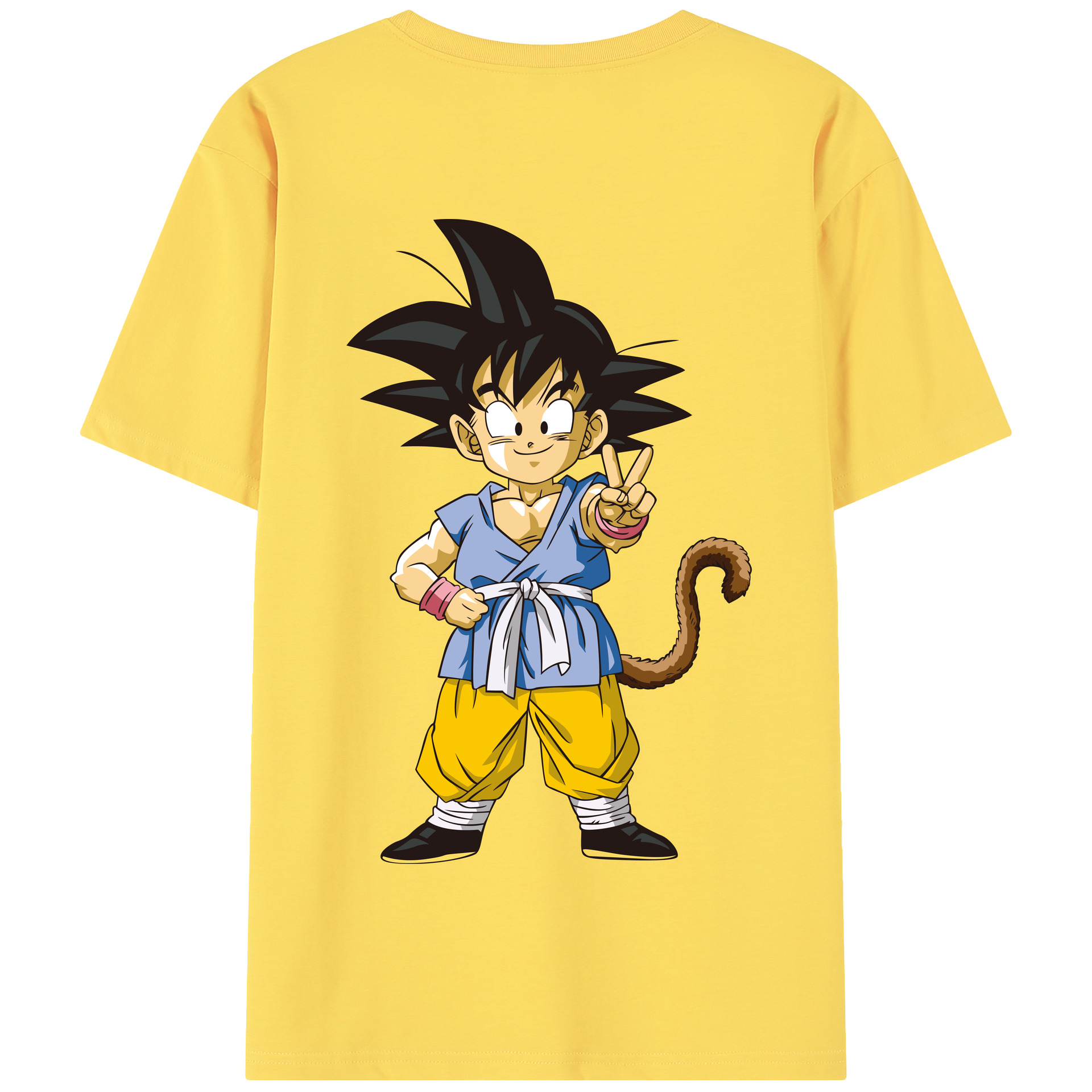 （画像用） ドラゴンボール 孫悟空（そん ごくう）Son Goku カカロット DRAGON BALL Kakarotto 綿100％半袖Tシャツ（背面プリント）