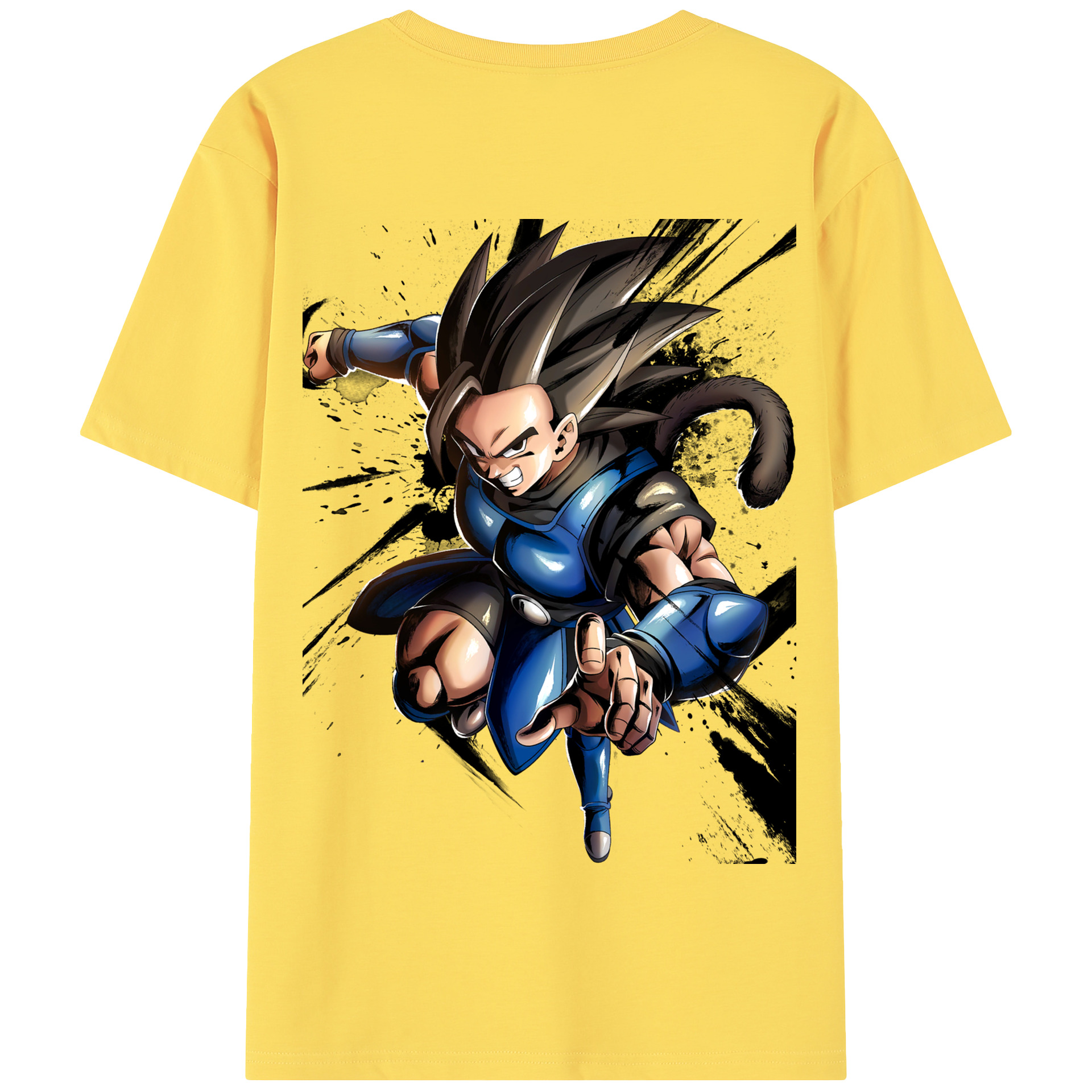（画像用） ドラゴンボール ベジータ四世（Bejīta Yonsei）DRAGON BALL Vegeta IV 綿100％半袖Tシャツ（背面プリント）