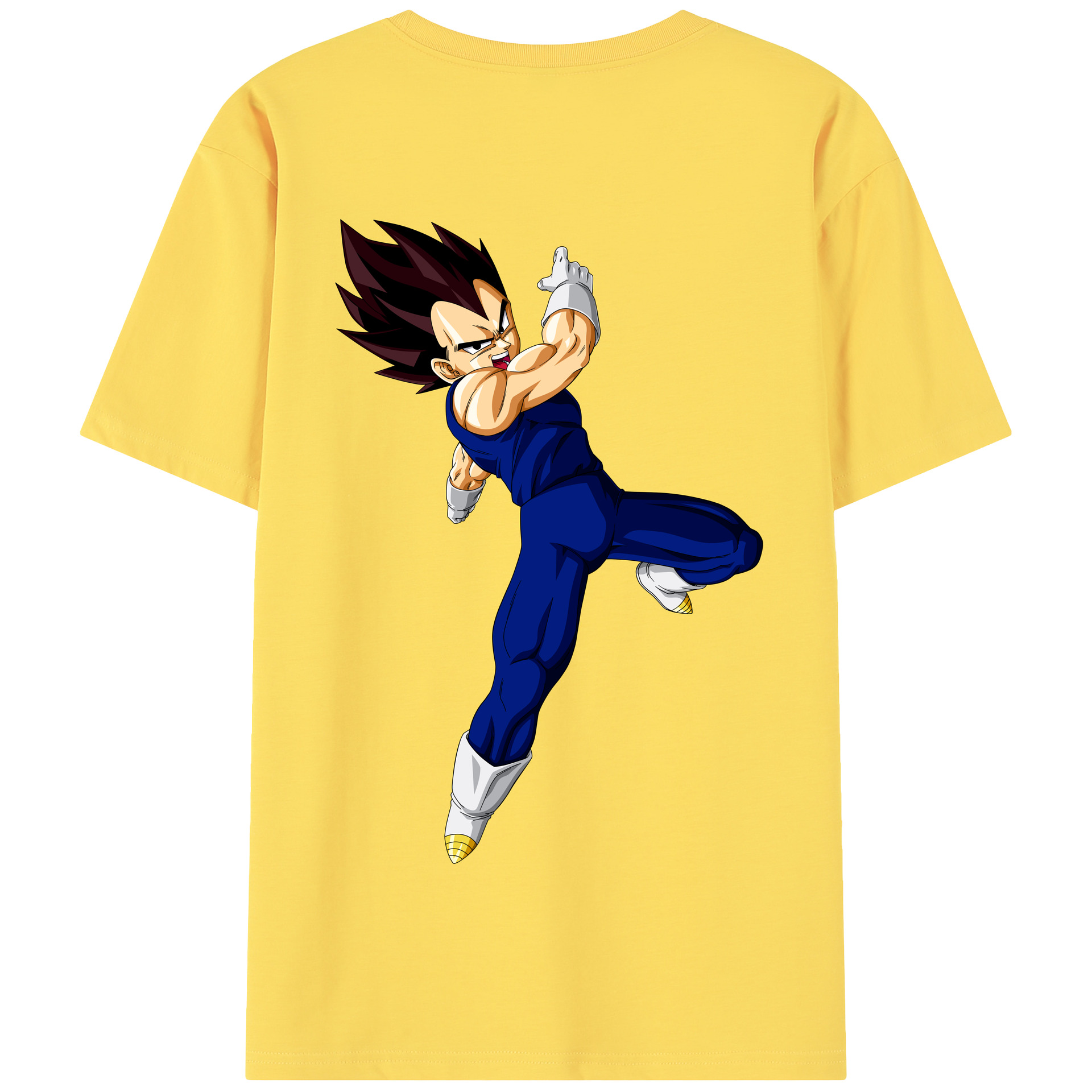（画像用） ドラゴンボール ベジータ四世（Bejīta Yonsei）DRAGON BALL Vegeta IV 綿100％半袖Tシャツ（背面プリント）
