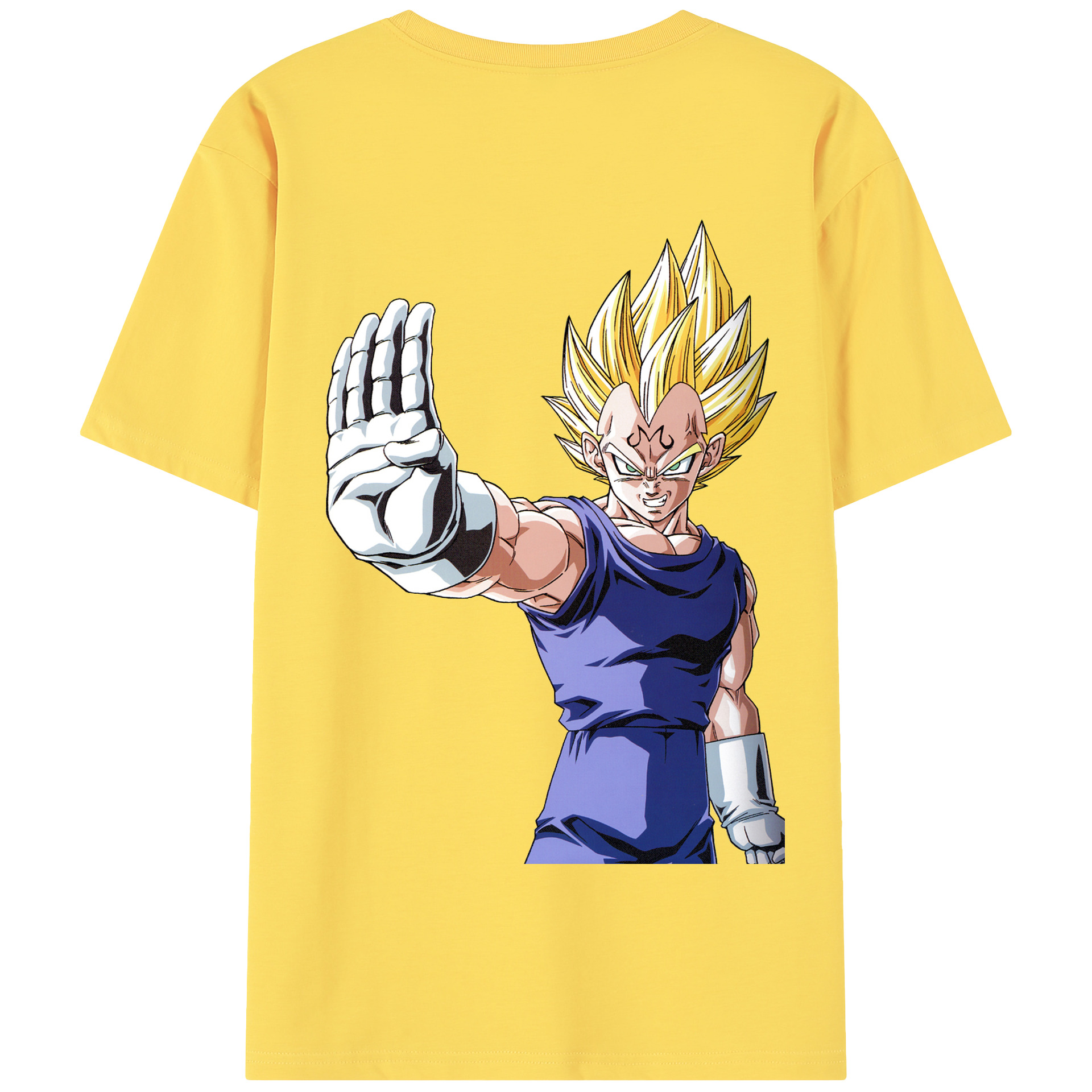 （画像用） ドラゴンボール ベジータ四世（Bejīta Yonsei）DRAGON BALL Vegeta IV 綿100％半袖Tシャツ（背面プリント）