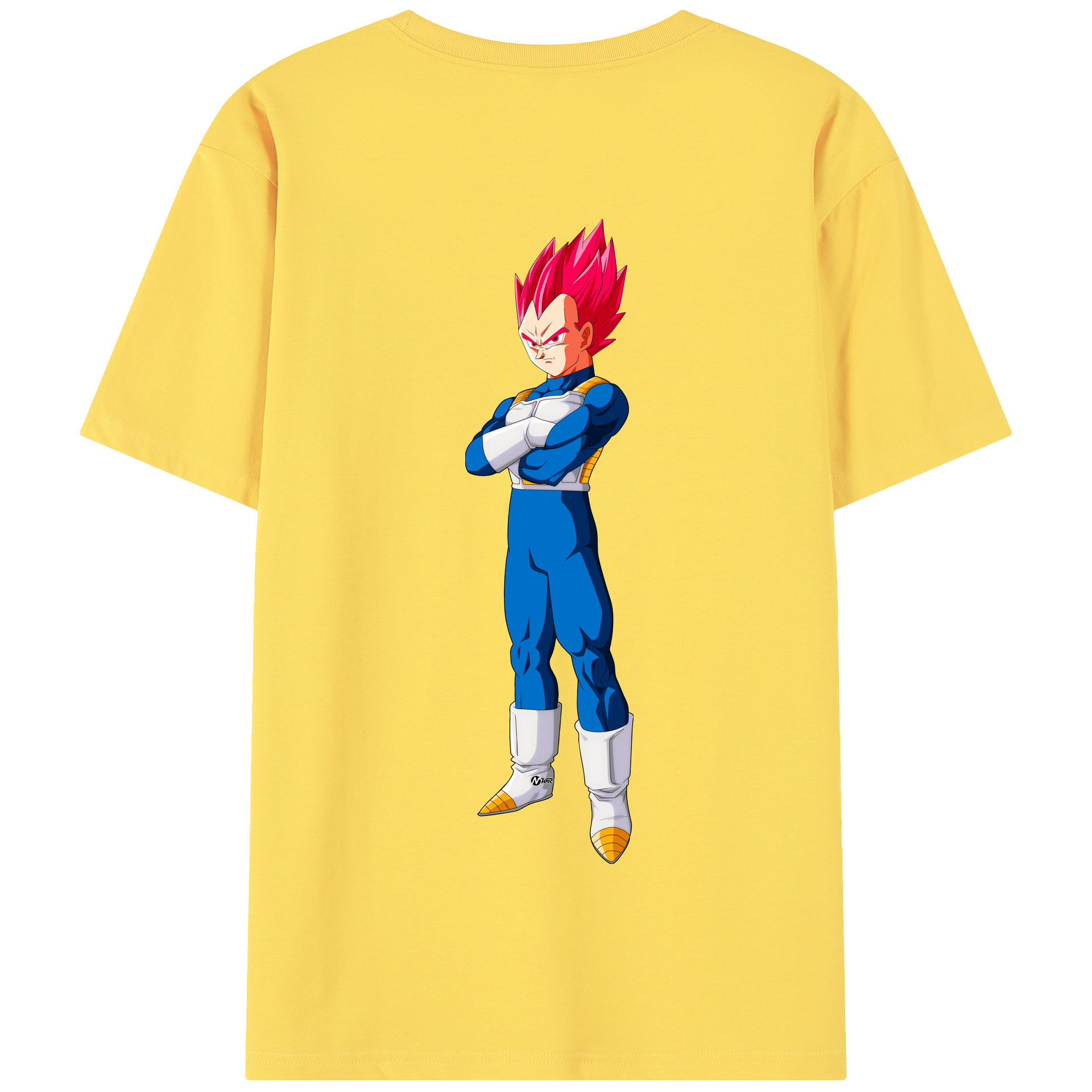 （画像用） ドラゴンボール ベジータ四世（Bejīta Yonsei）DRAGON BALL Vegeta IV 綿100％半袖Tシャツ（背面プリント）