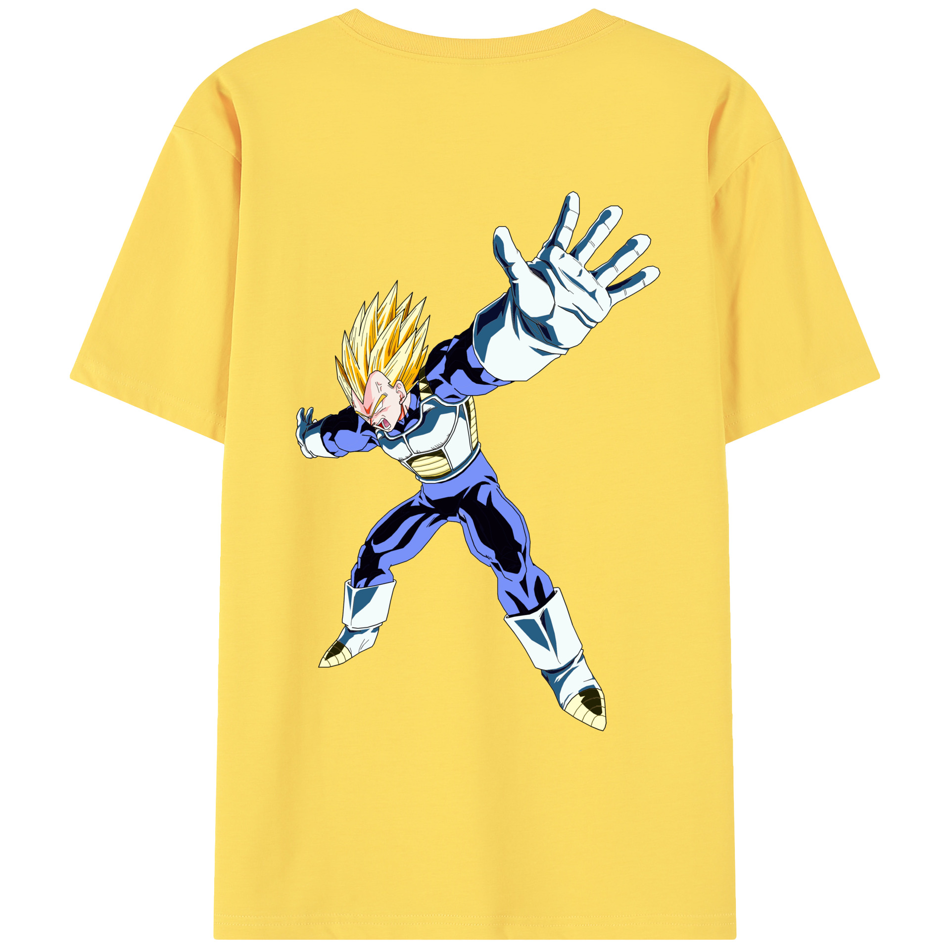 （画像用） ドラゴンボール ベジータ四世（Bejīta Yonsei）DRAGON BALL Vegeta IV 綿100％半袖Tシャツ（背面プリント）