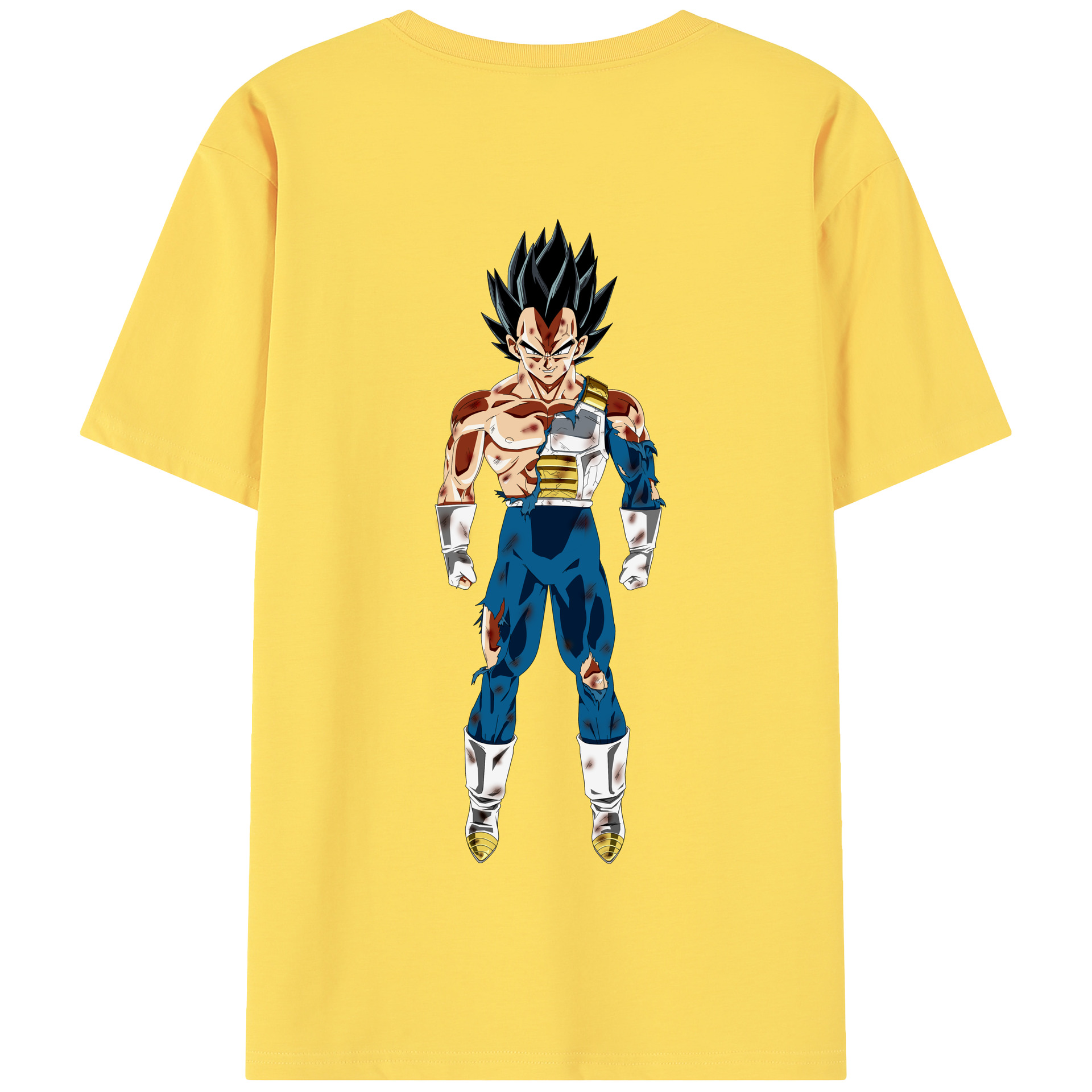 （画像用） ドラゴンボール ベジータ四世（Bejīta Yonsei）DRAGON BALL Vegeta IV 綿100％半袖Tシャツ（背面プリント）