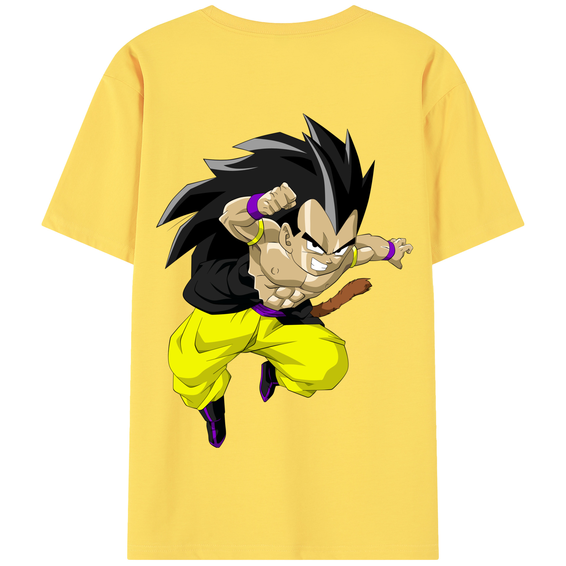 （画像用） ドラゴンボール ベジータ四世（Bejīta Yonsei）DRAGON BALL Vegeta IV 綿100％半袖Tシャツ（背面プリント）